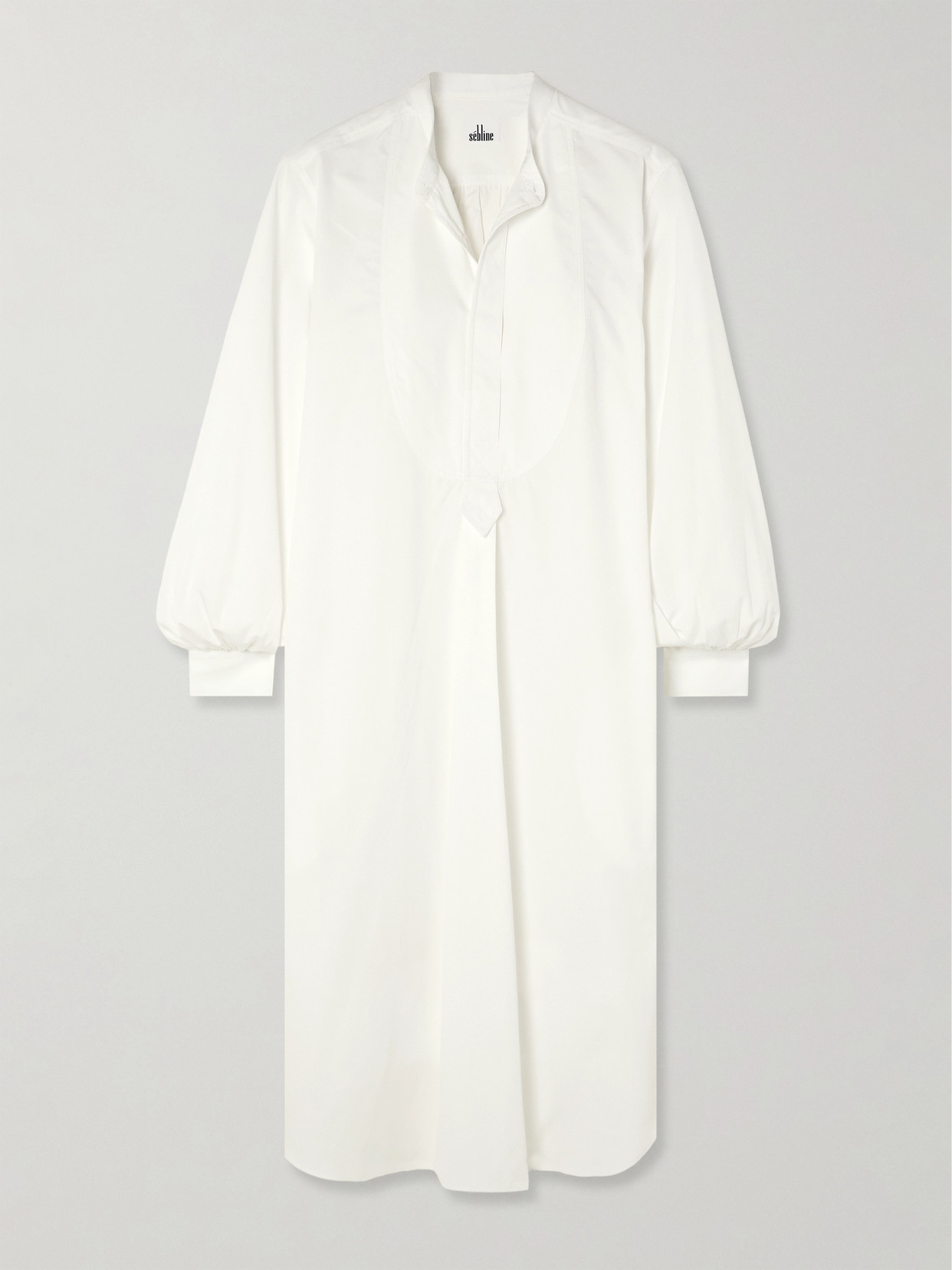 Sébline Painter's Smock Cotton-poplin Midi Shirt Dress In White