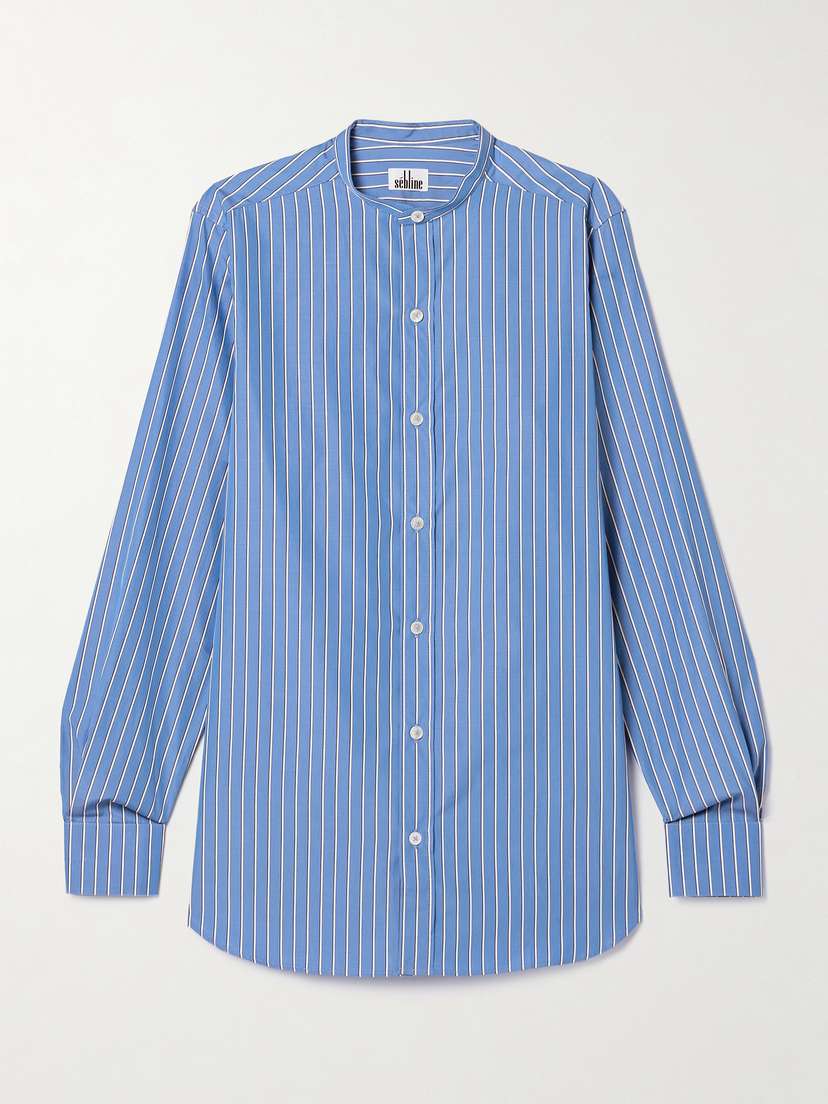 Sebline Eton Striped Cotton-poplin Shirt