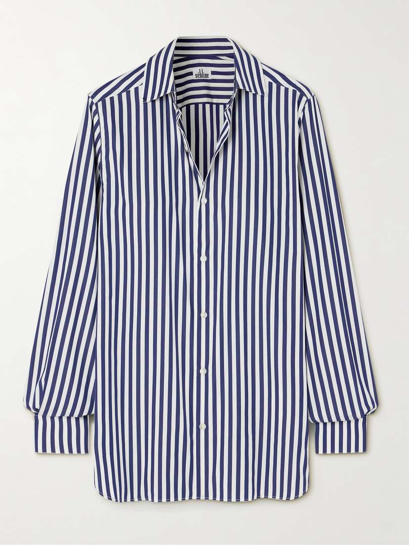 Sebline Striped Cotton-poplin Shirt - x large