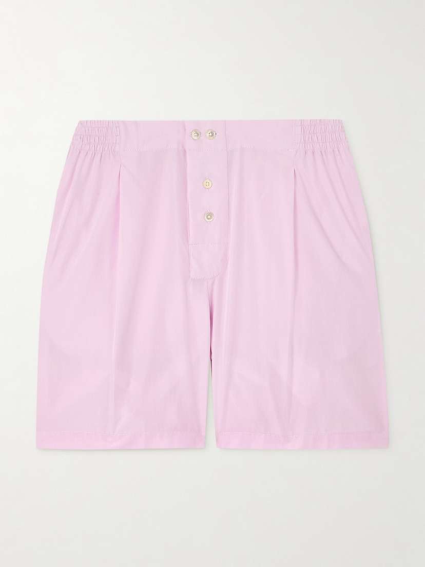 Sebline Pleated Cotton-poplin Shorts