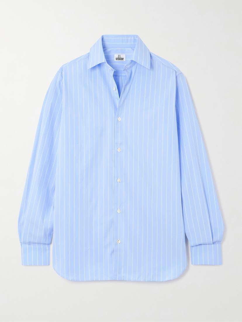 Sebline Striped Cotton-poplin Shirt - x large
