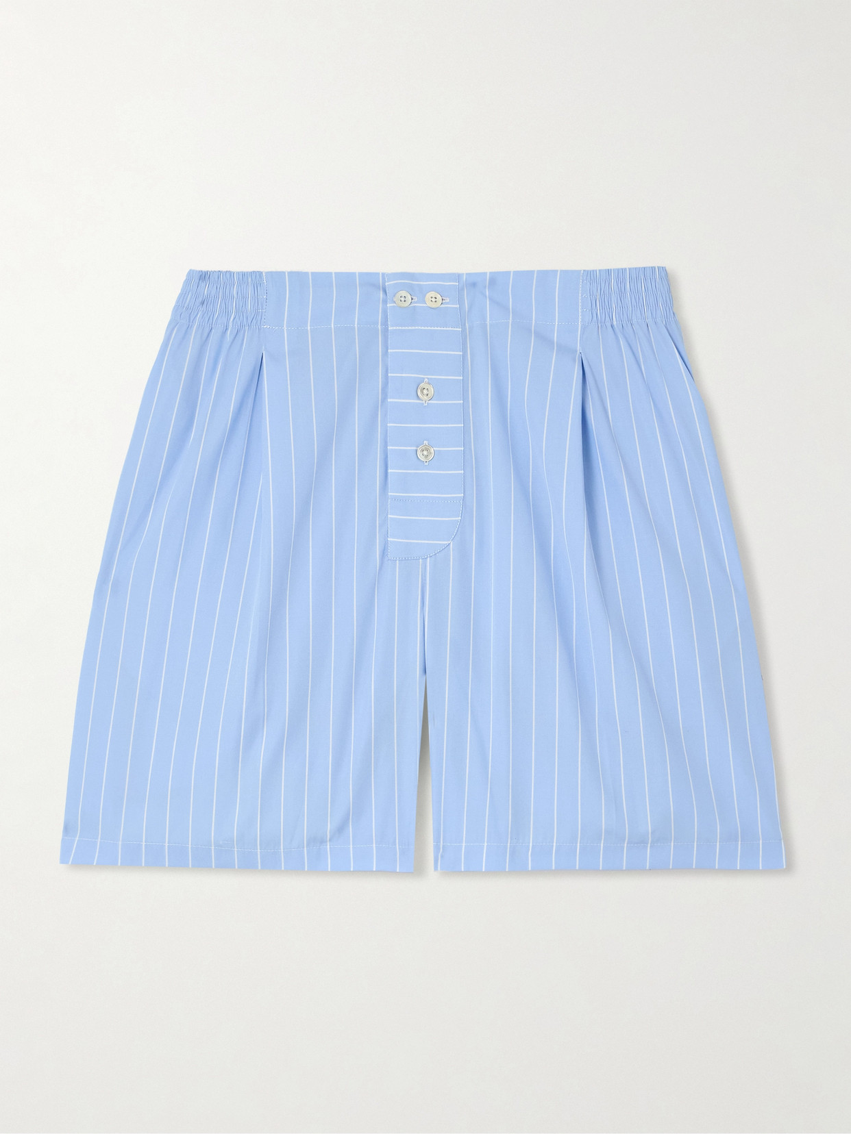 Sébline Striped Cotton Shorts In Blue