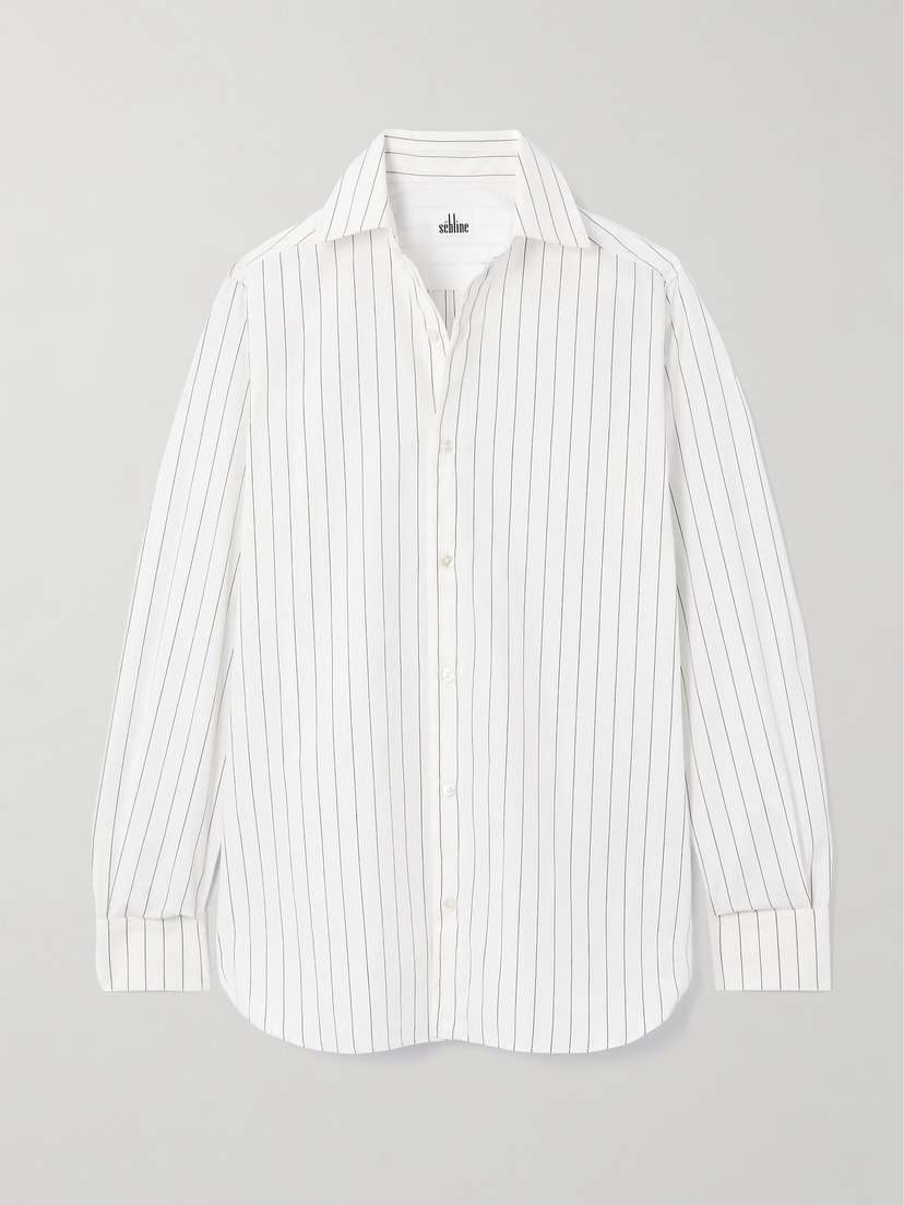 Sebline Striped Cotton-poplin Shirt - x large