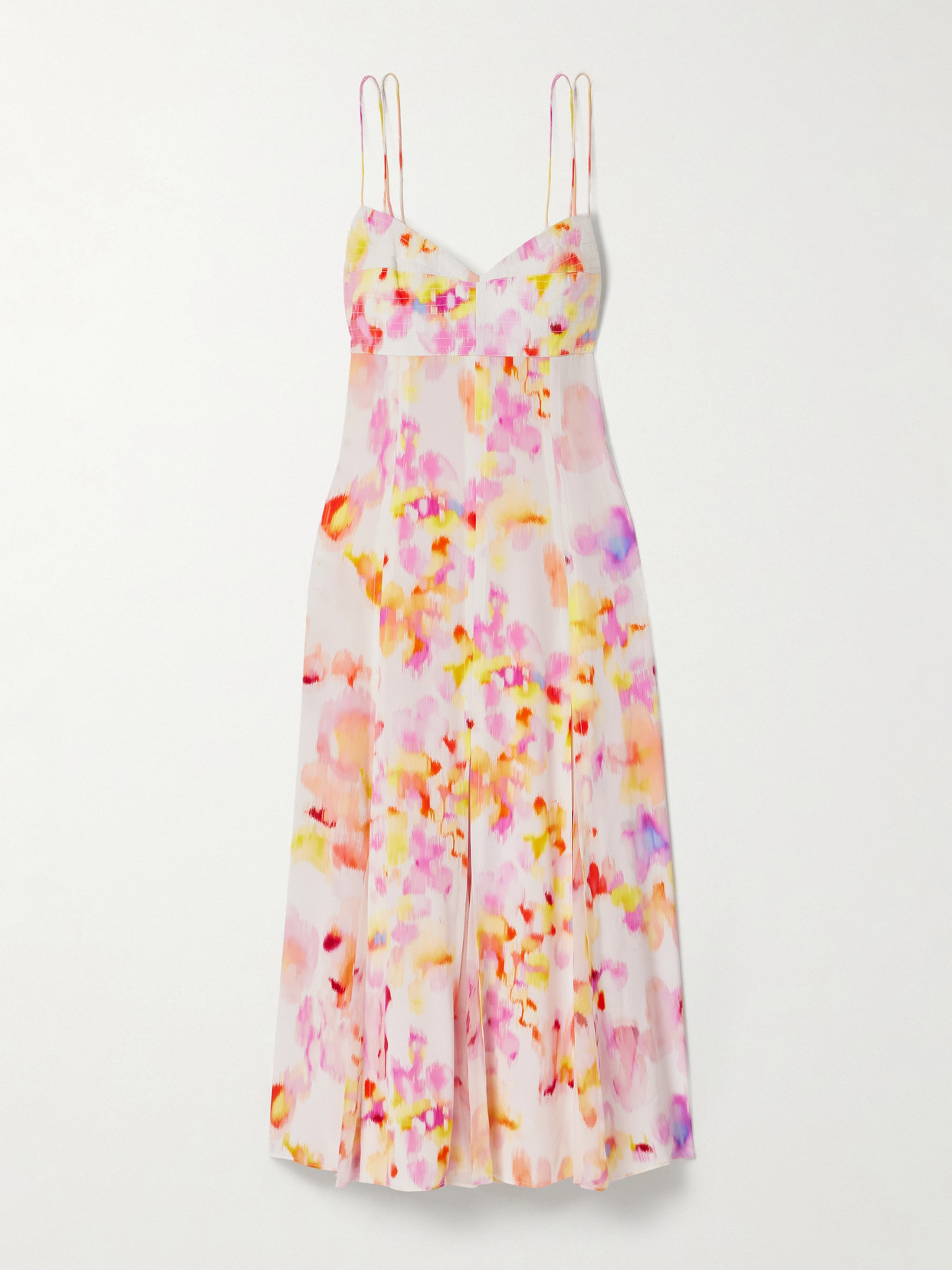 La Ligne Luca Printed Silk Midi Dress In Pink