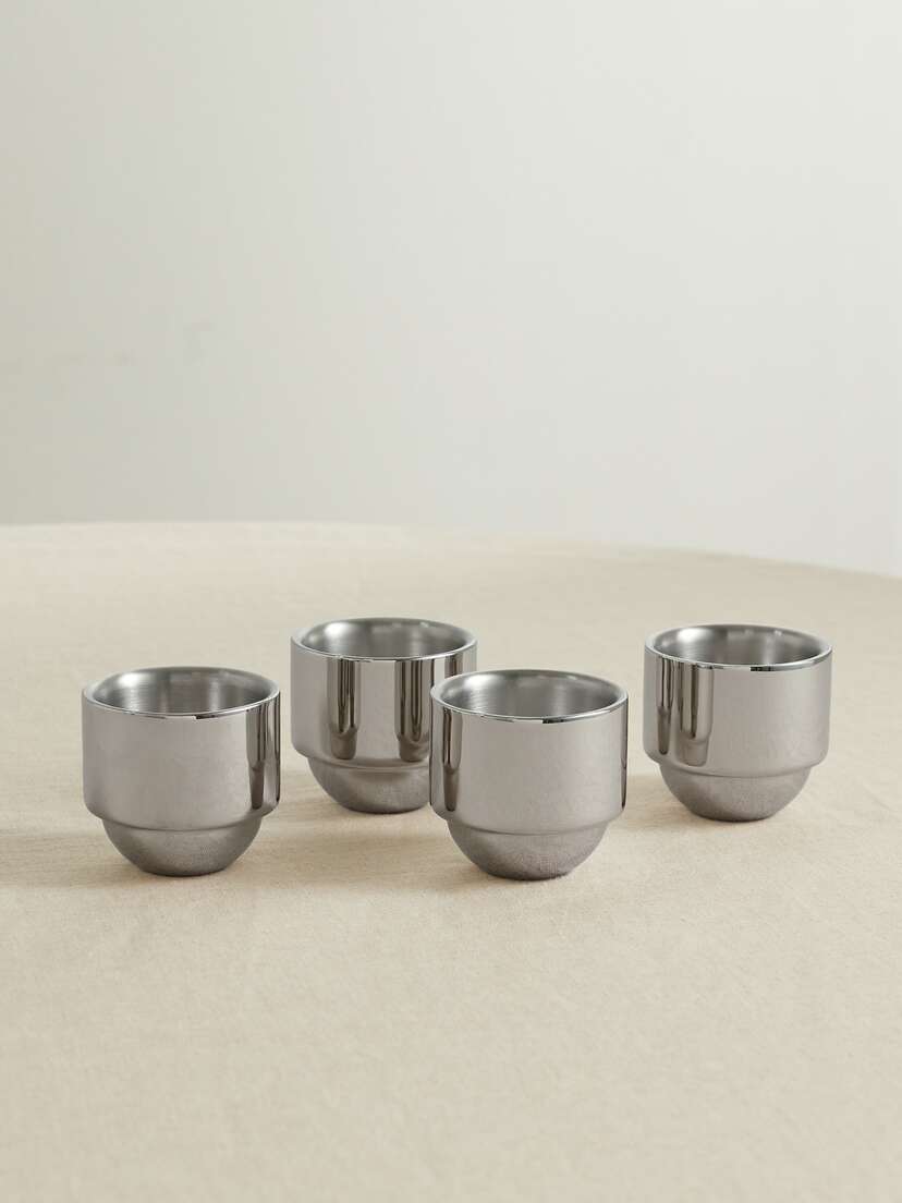 Tom Dixon Brew Set Of Four Stainless Steel Espresso Cups