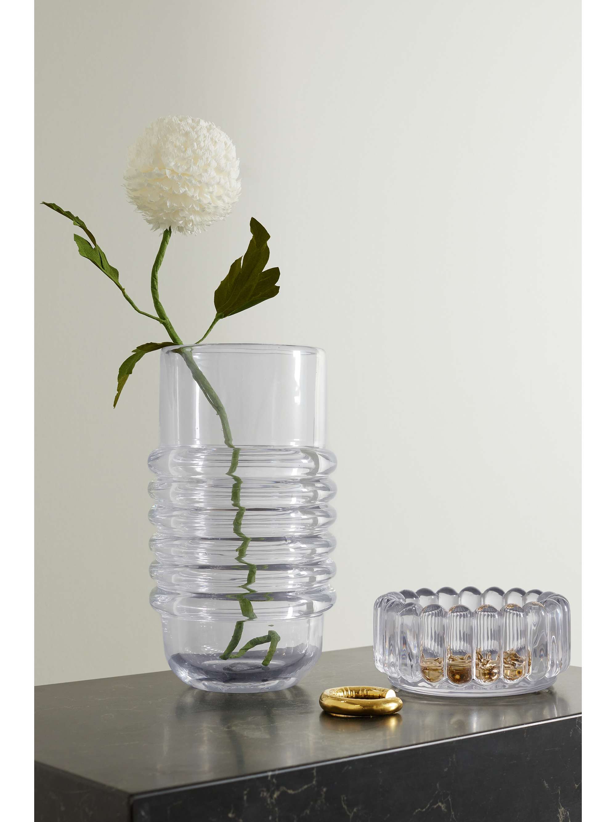 TOM DIXON Press large fluted glass vase NETAPORTER