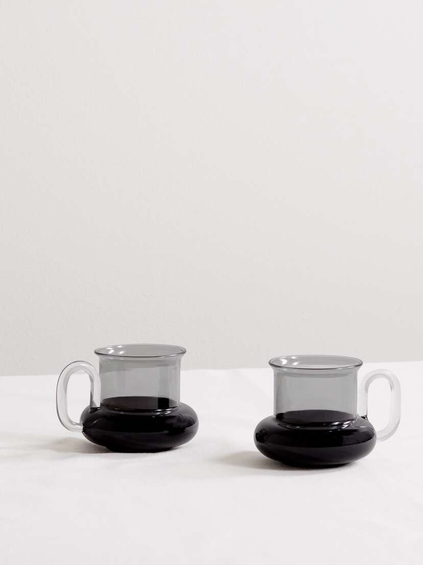 Tom Dixon Bump Set Of Two Glass Tea Cups