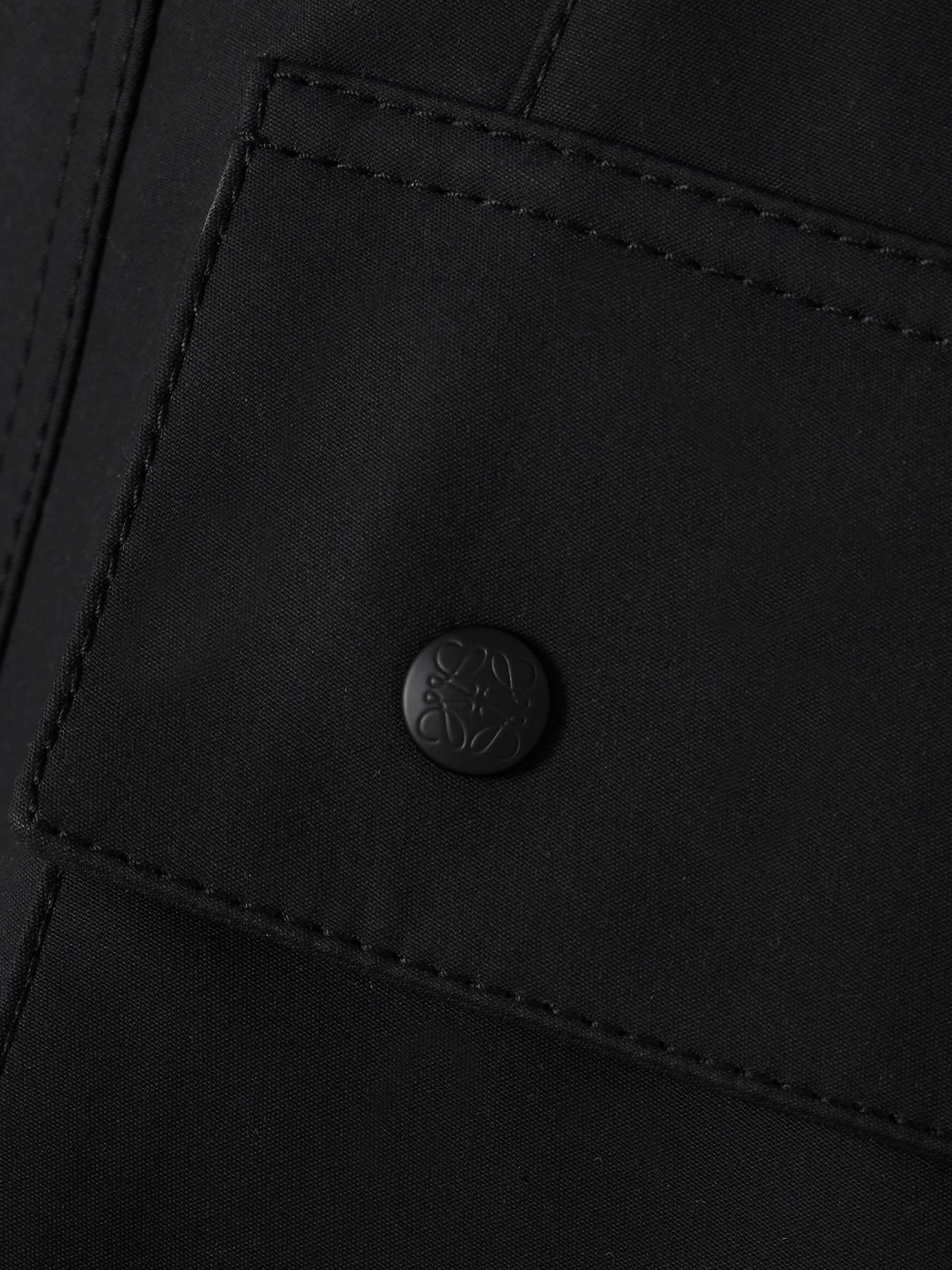 LOEWE Cropped corduroy-trimmed waxed cotton-canvas jacket