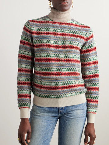 Loro Piana Holiday Noel Fair Isle cashmere-jacquard turtleneck sweater