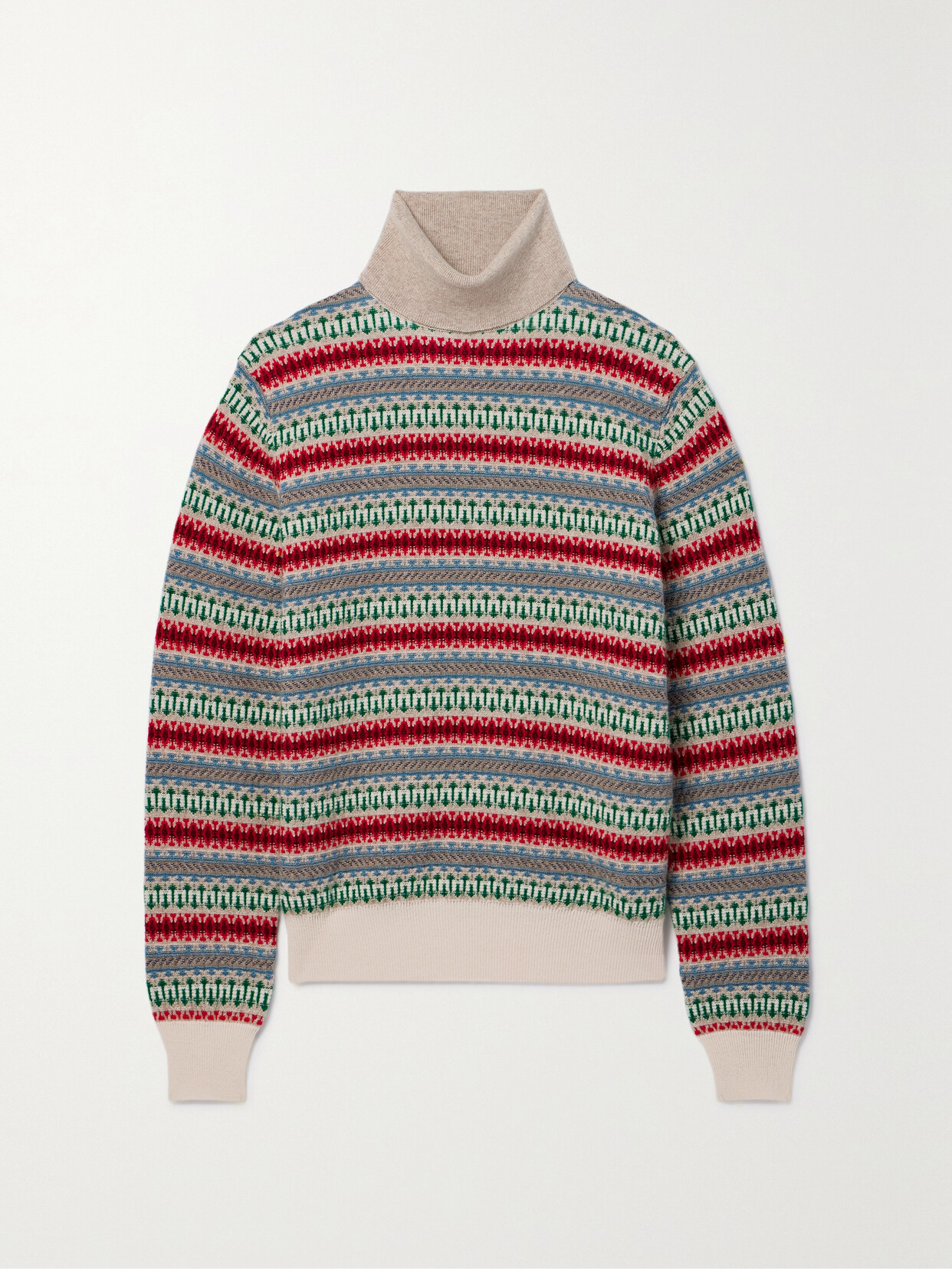 Shop Loro Piana Holiday Noel Fair Isle Cashmere-jacquard Turtleneck Sweater In Multi