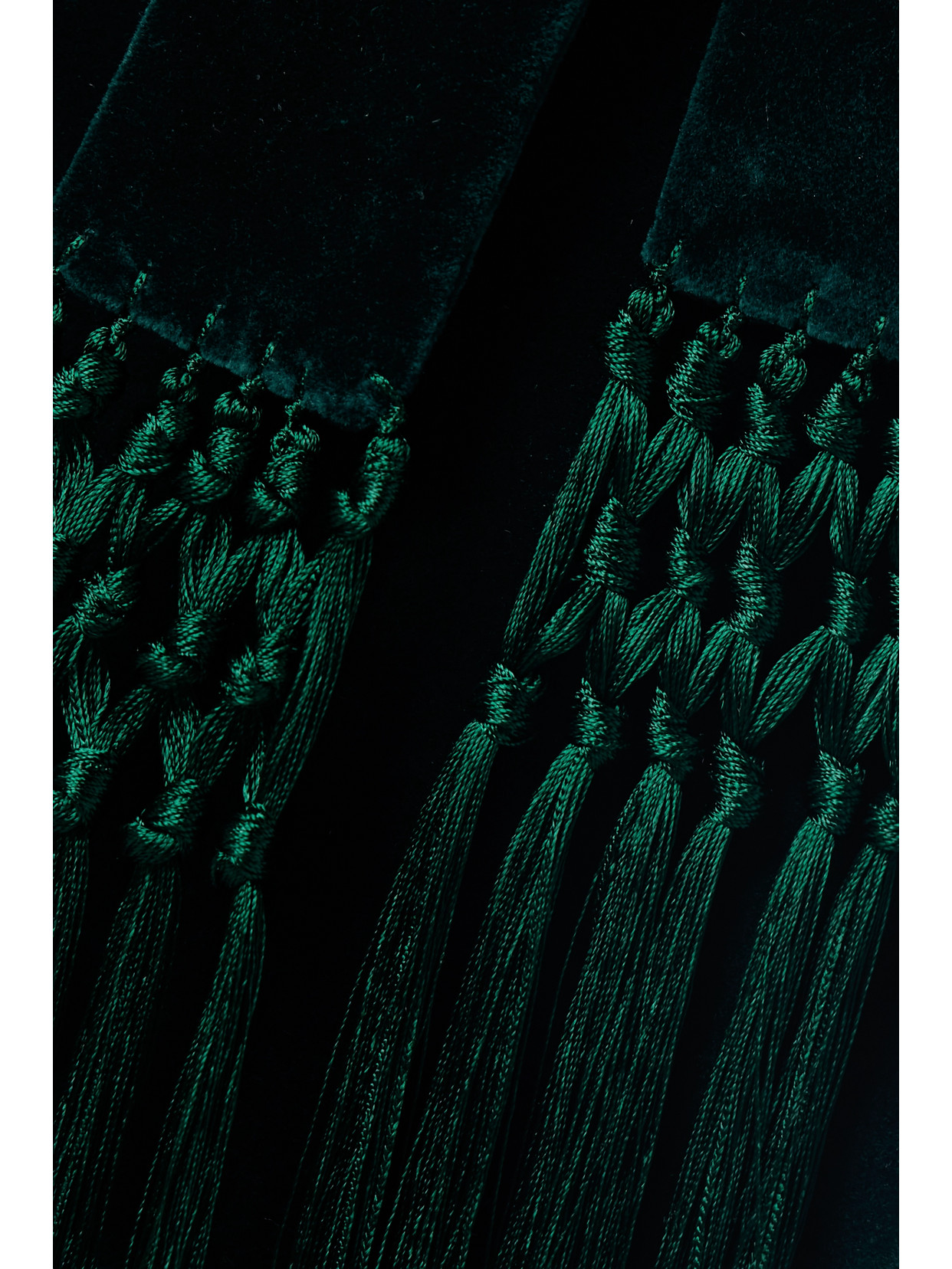 Shop Loro Piana Raniya Belted Macramé-trimmed Cotton-blend Velvet Jacket In Green