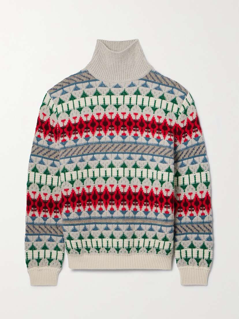 Loro Piana Holiday Noel Cashmere-jacquard Turtleneck Sweater