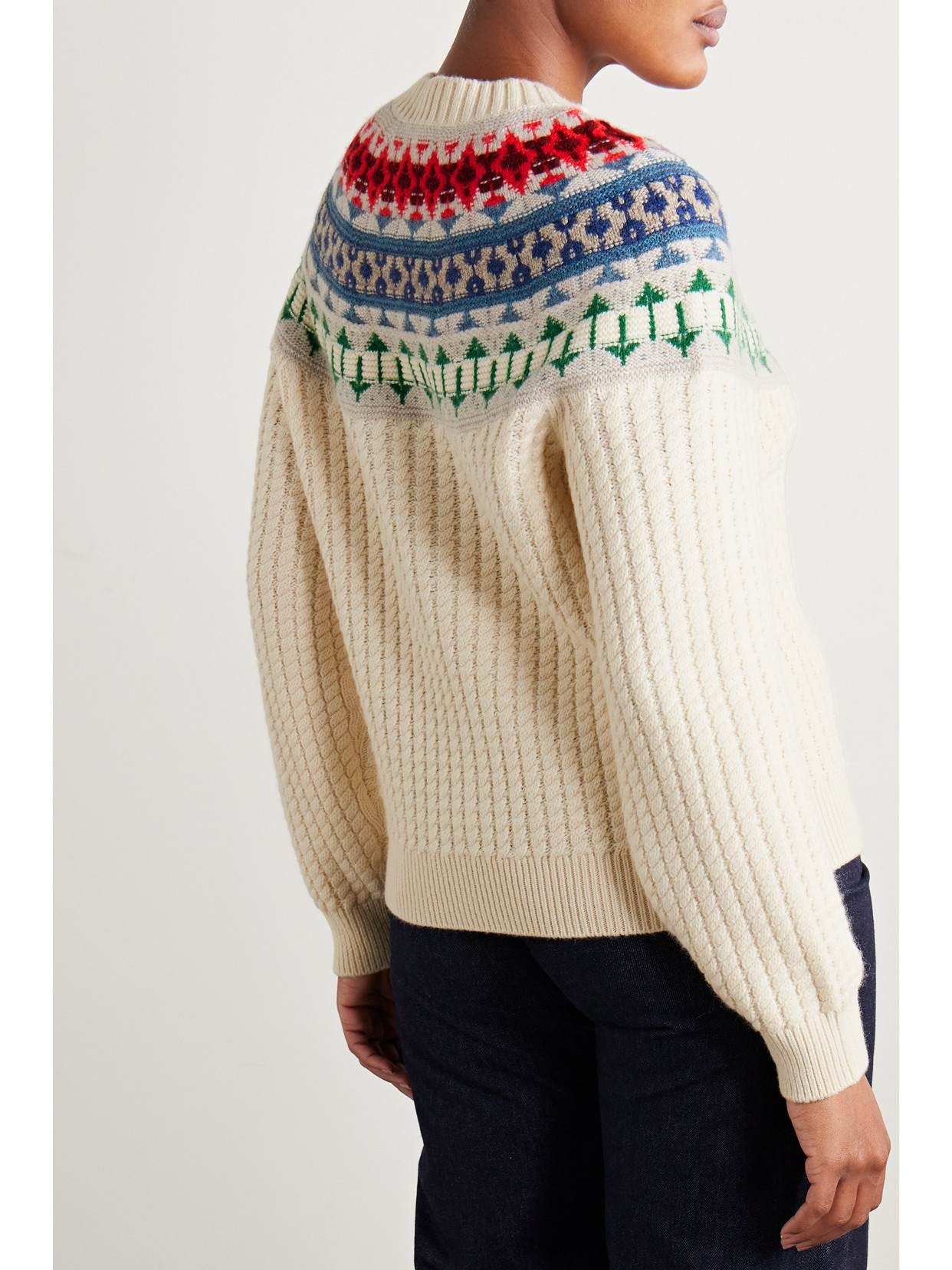 Noel Fair Isle Cable-Knit Cashmere Sweater
