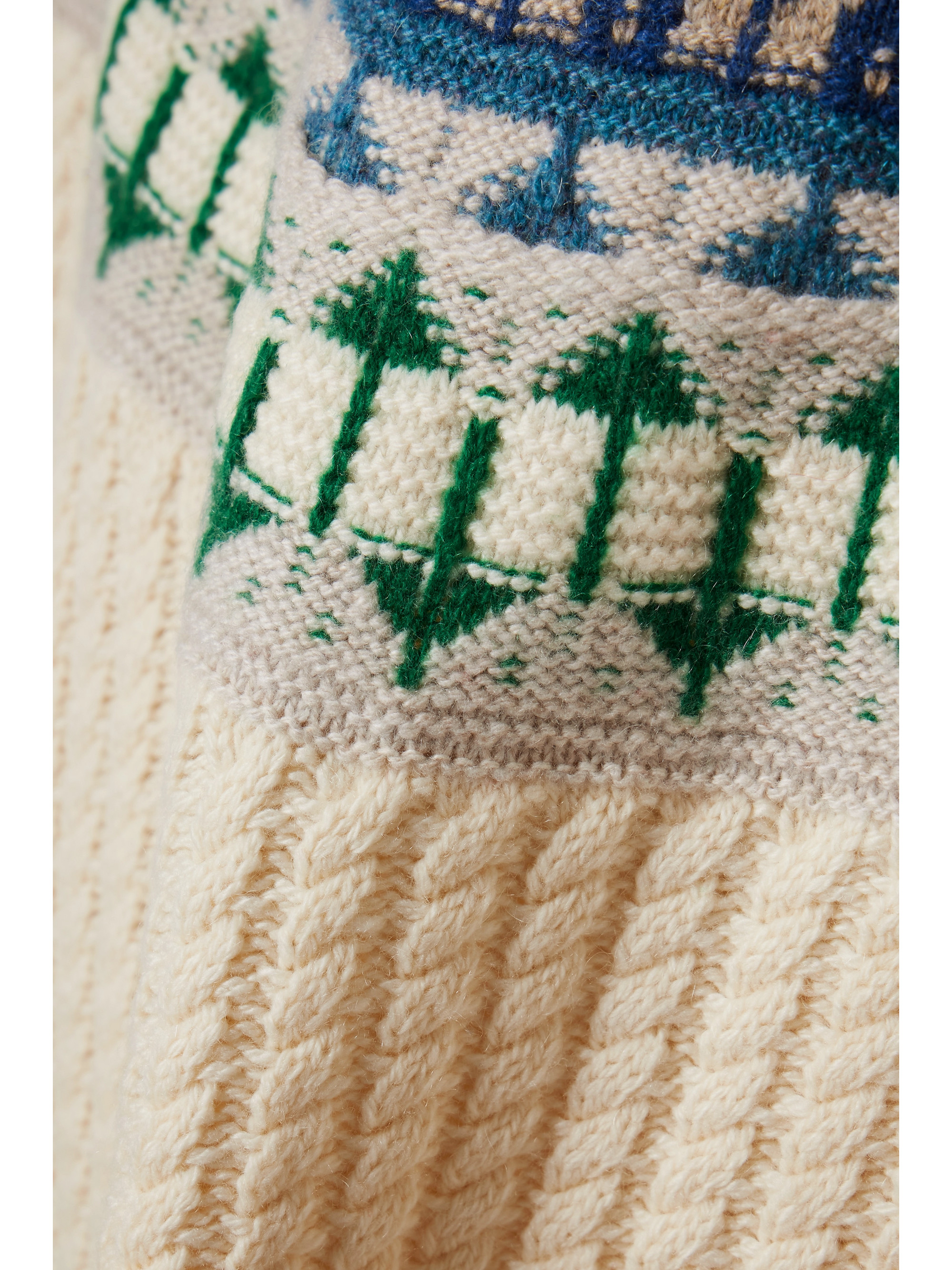Loro Piana Noel Fair Isle cable-knit cashmere sweater thumbnail