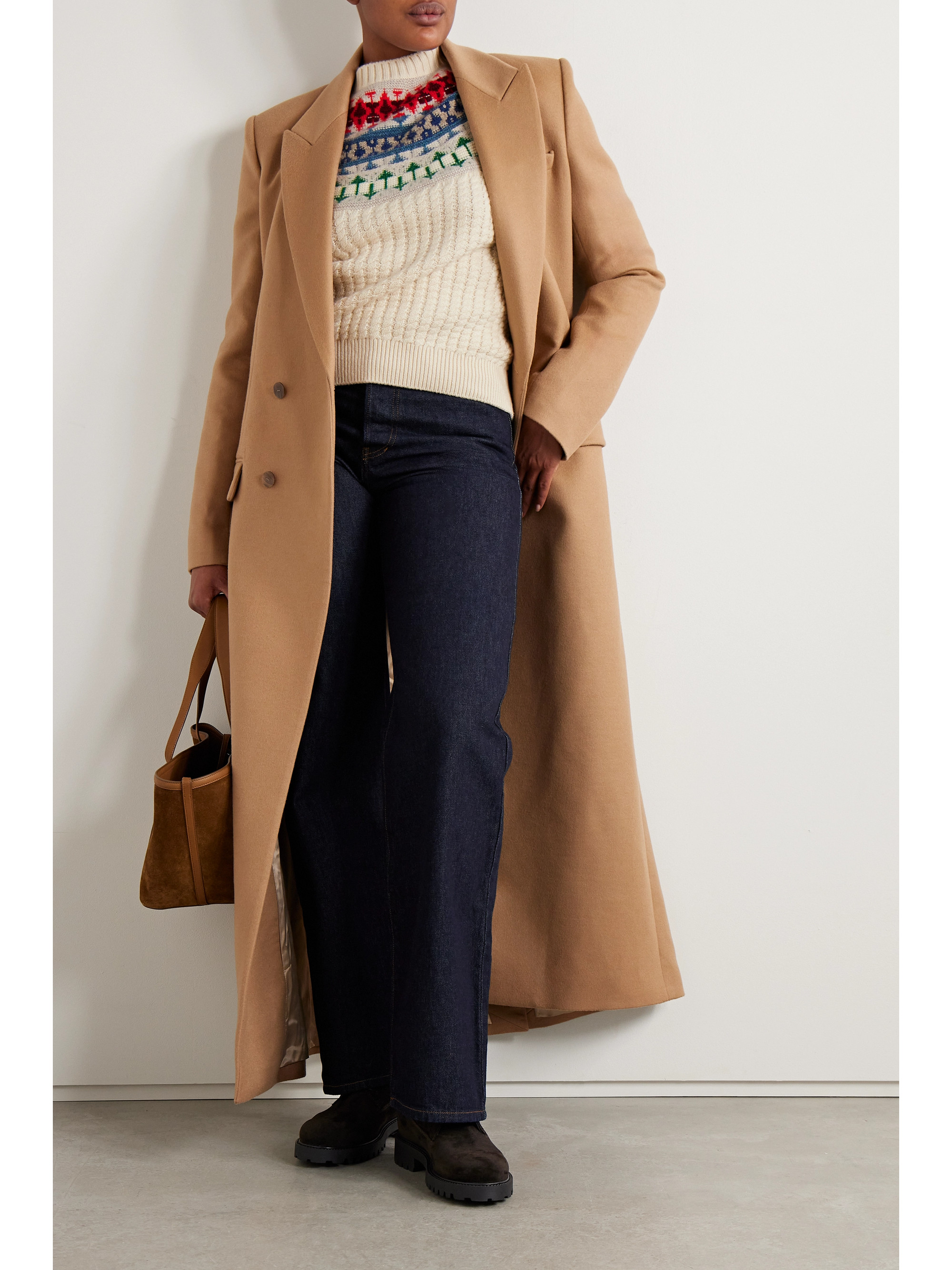 Loro Piana Noel Fair Isle cable-knit cashmere sweater thumbnail
