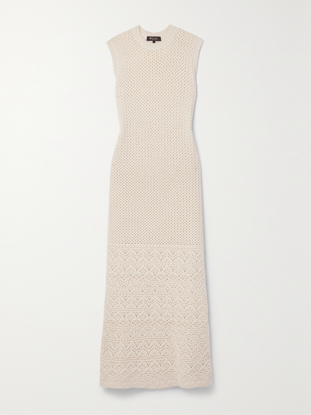 Loro Piana Engadin Pointelle-knit Cashmere Maxi Dress In Cream