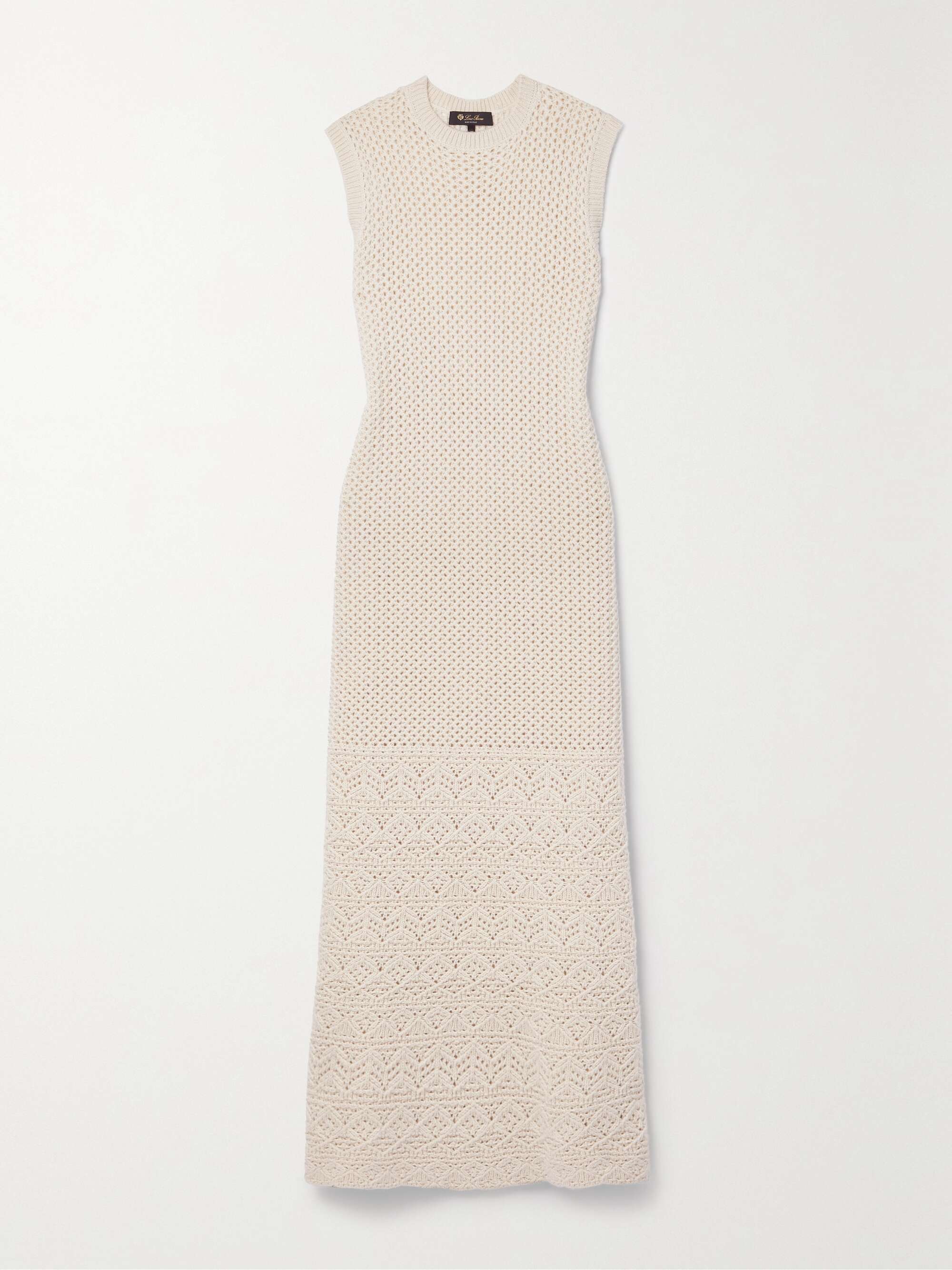 LORO PIANA Engadin pointelle-knit cashmere maxi dress | NET-A-PORTER