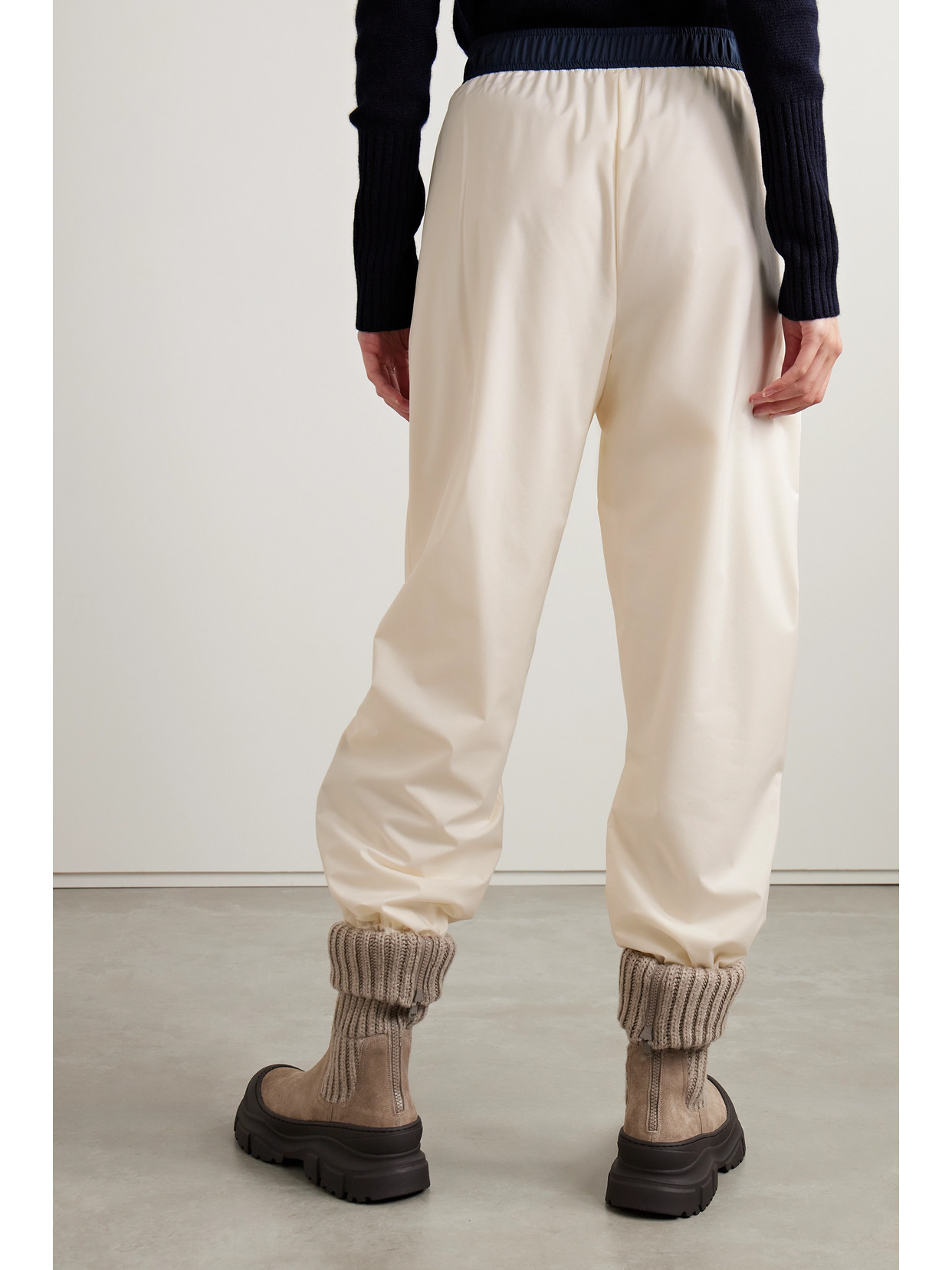 Loro Piana Keelan Two-tone Padded Twill Track Pants In Off-white