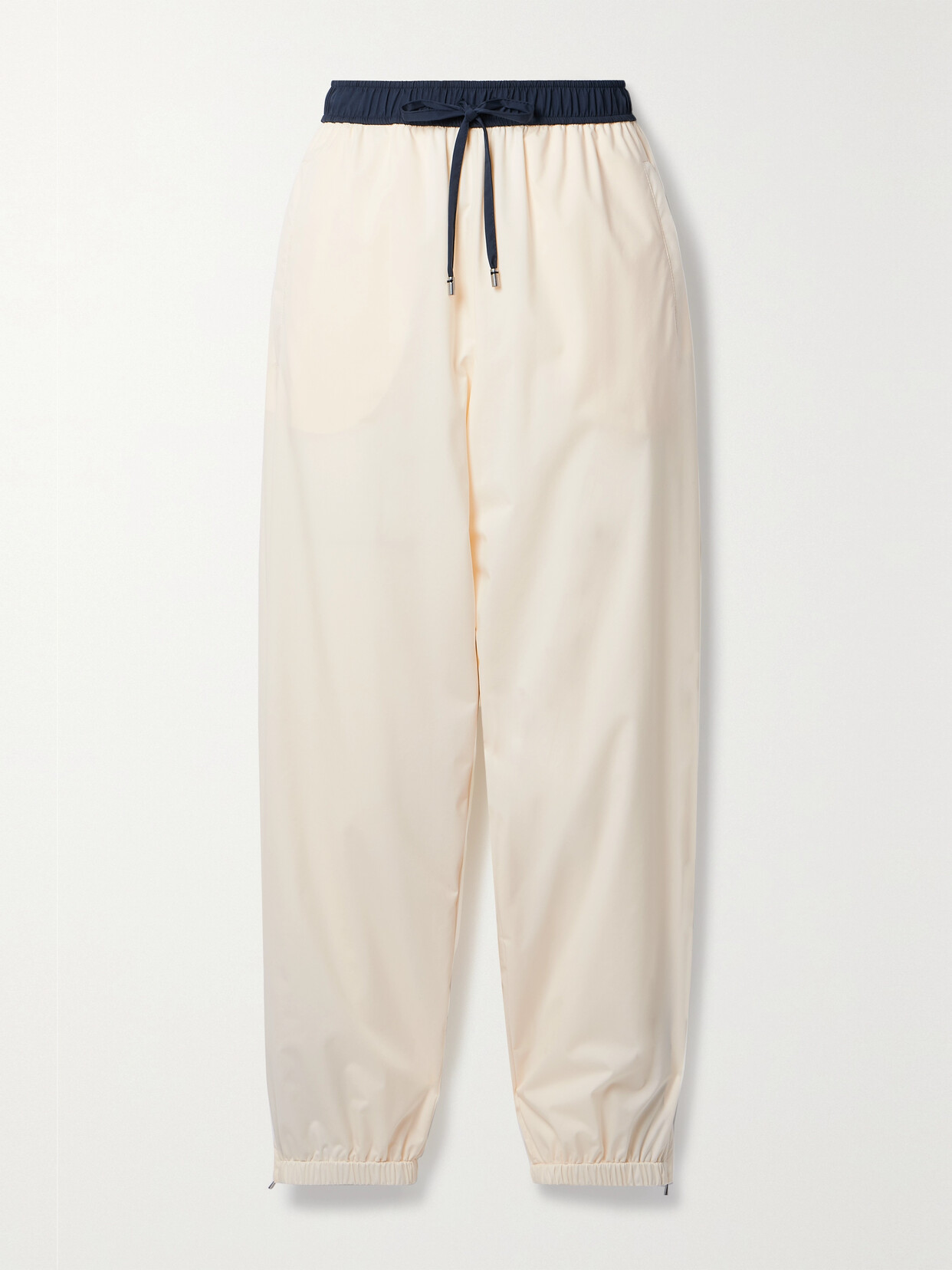 Loro Piana Keelan Two-tone Padded Twill Track Trousers In Off-white