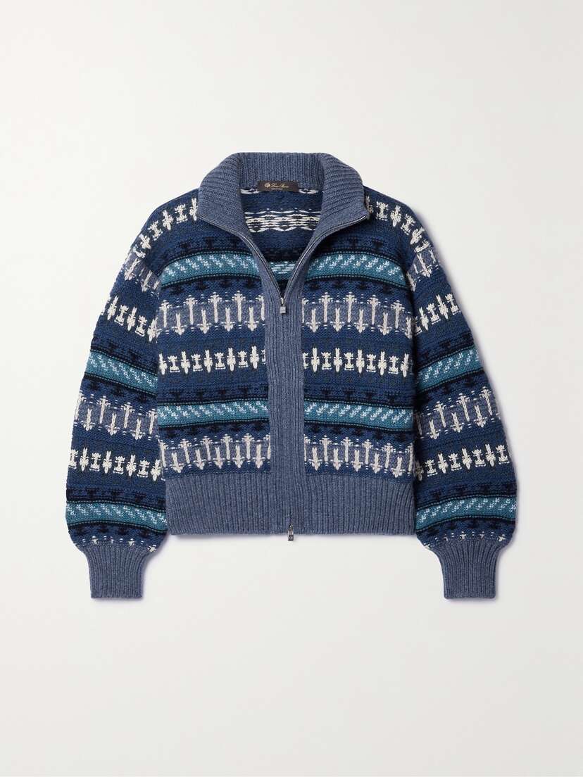 Loro Piana Holiday Noel Jacquard-knit Cashmere Cardigan