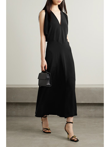 Milena draped silk midi dress