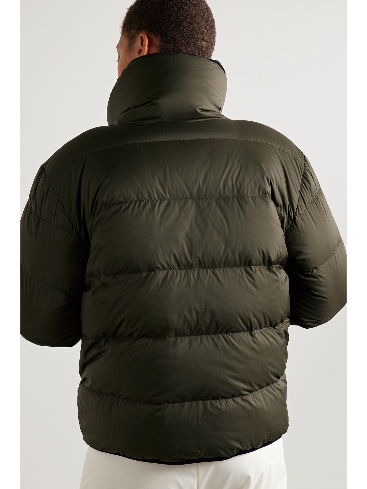 LOROPIANA 미티 리버서블 투톤 퀼팅 쉘 다운 자켓