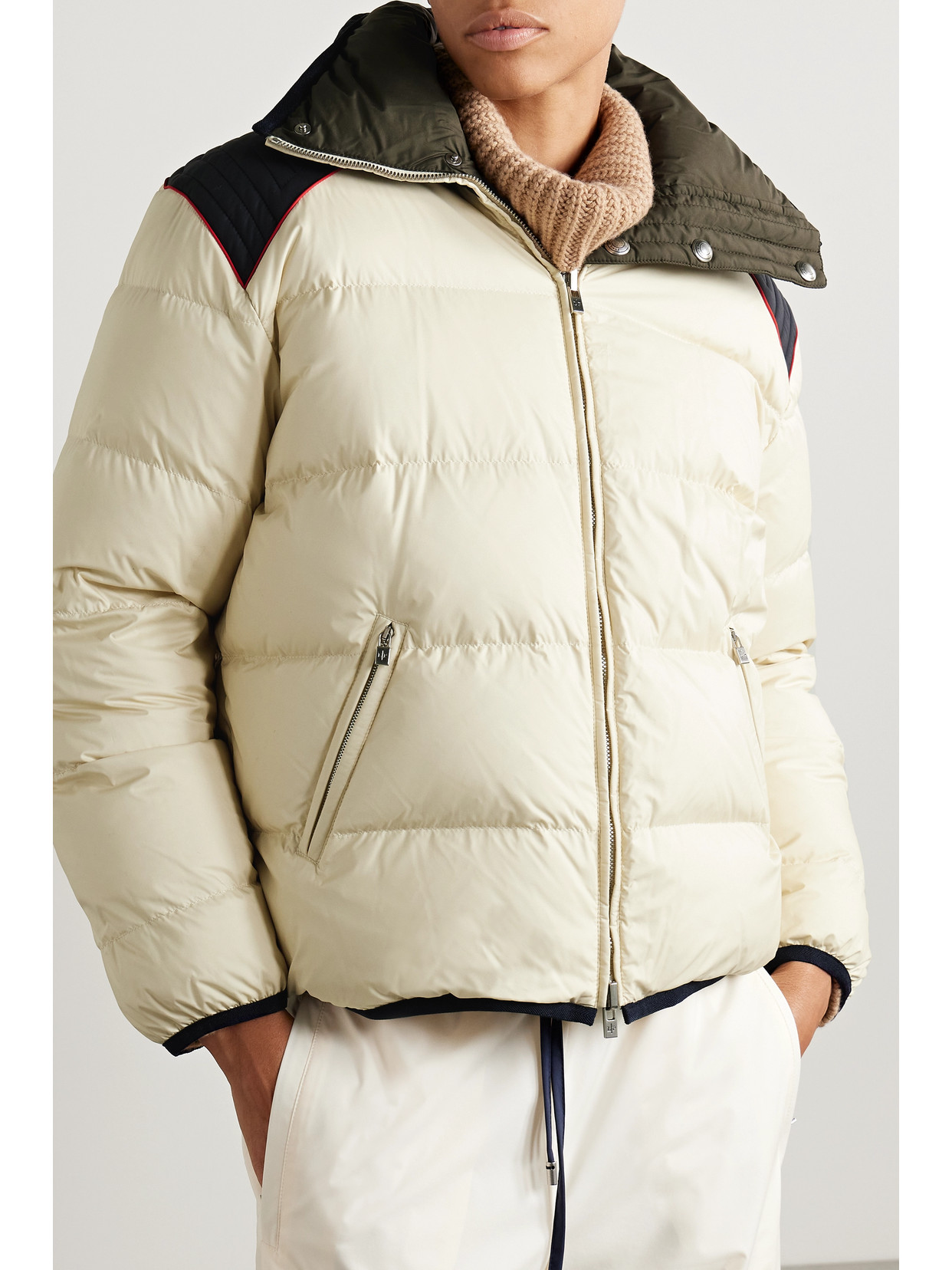 Loro Piana Mitty Reversible Two-tone Quilted Shell Down Jacket In Green