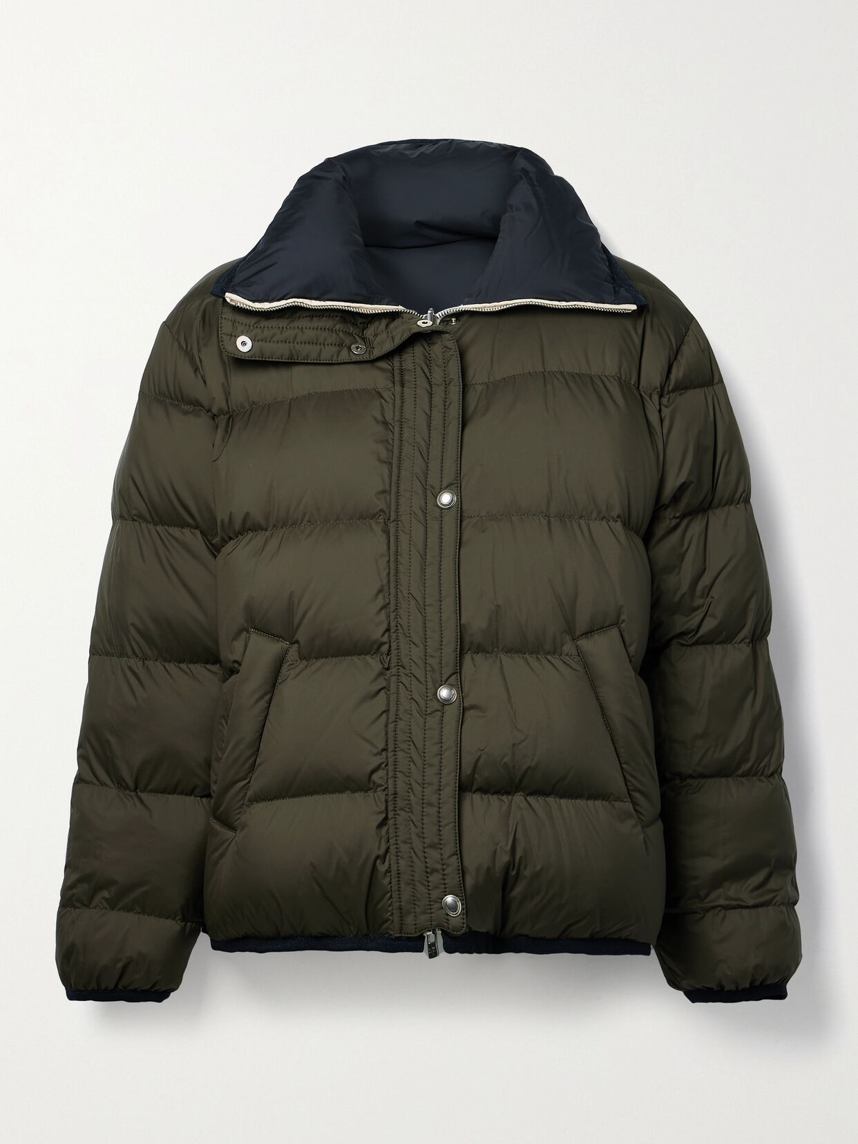 LOROPIANA 미티 리버서블 투톤 퀼팅 쉘 다운 자켓