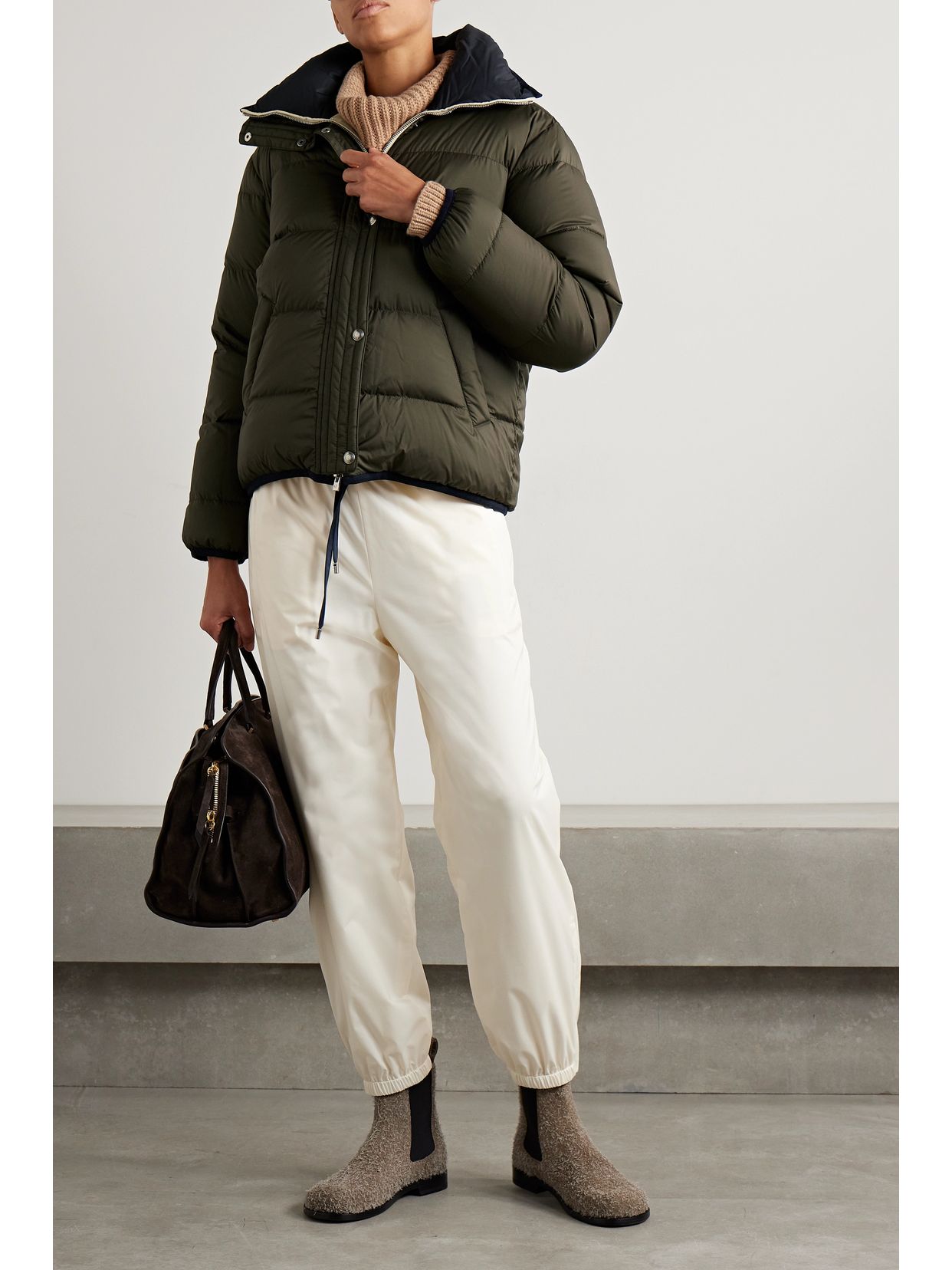 LOROPIANA 미티 리버서블 투톤 퀼팅 쉘 다운 자켓