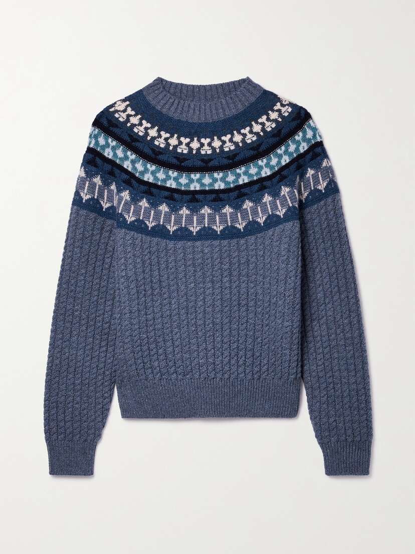 Loro Piana Noel Fair Isle Cable-knit Cashmere Sweater