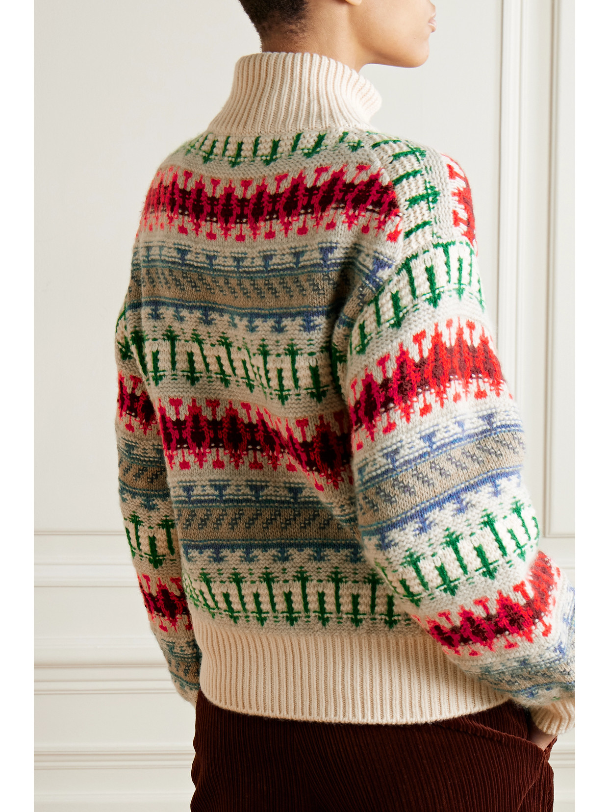 Shop Loro Piana Holiday Noel Jacquard-knit Cashmere Cardigan In Multi