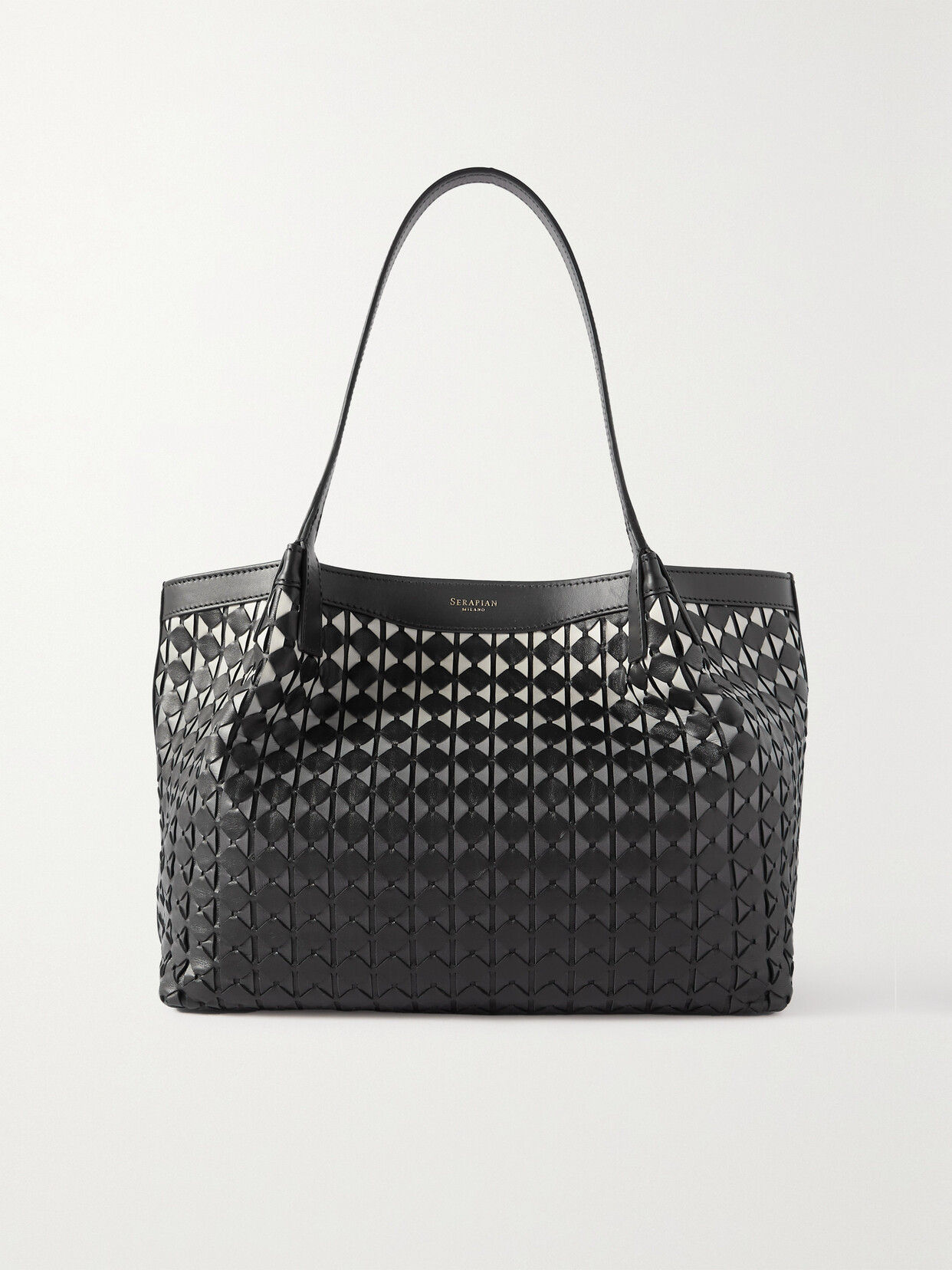 Serapian Secret Small Woven Leather Tote