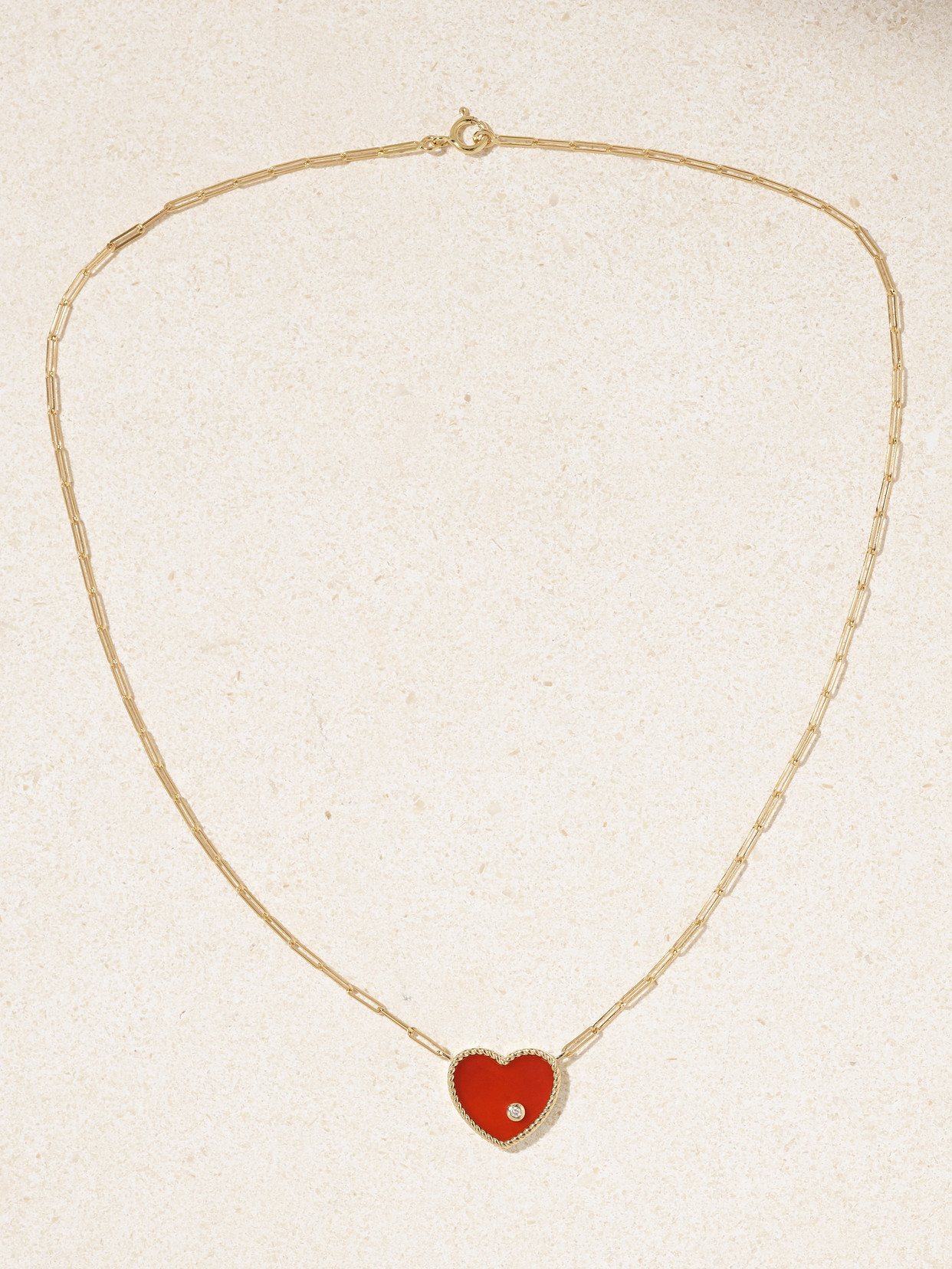 Shop Yvonne Léon 9- And 18-karat Gold, Agate And Diamond Necklace