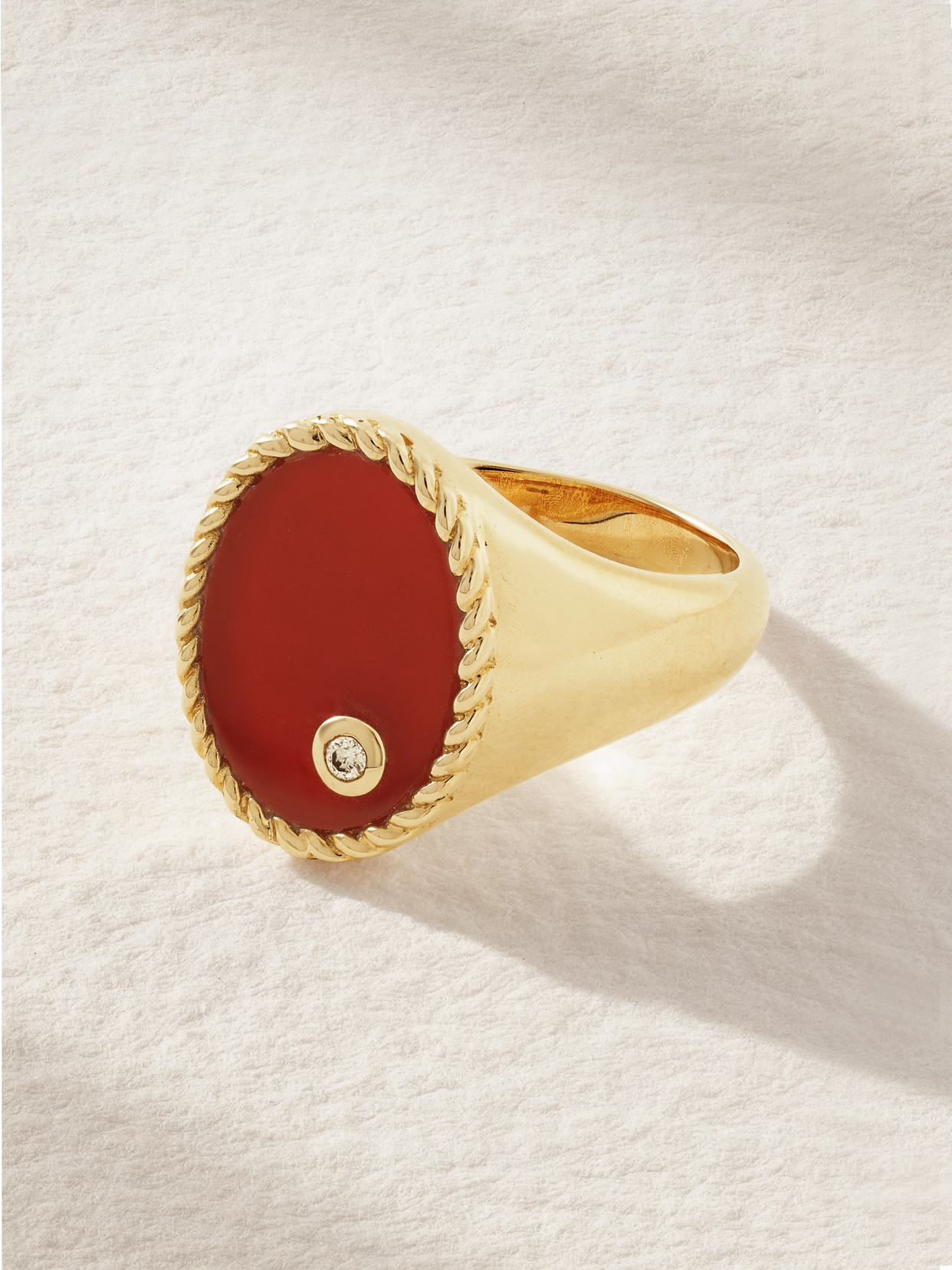 Yvonne Léon 9-karat Gold, Agate And Diamond Ring