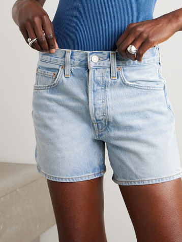 Agolde Parker Long Clean denim shorts