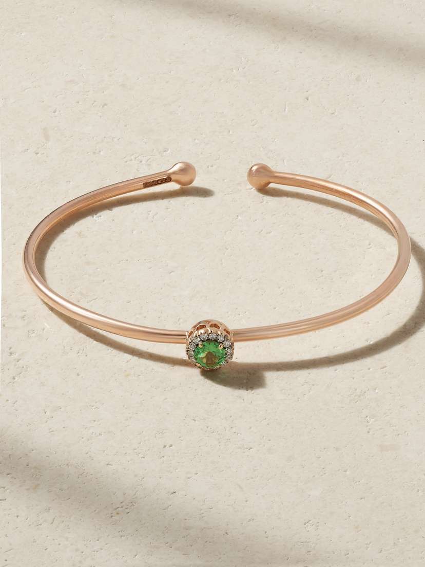 Selim Mouzannar Beirut 18-karat Rose Gold, Diamond And Tsavorite Bracelet