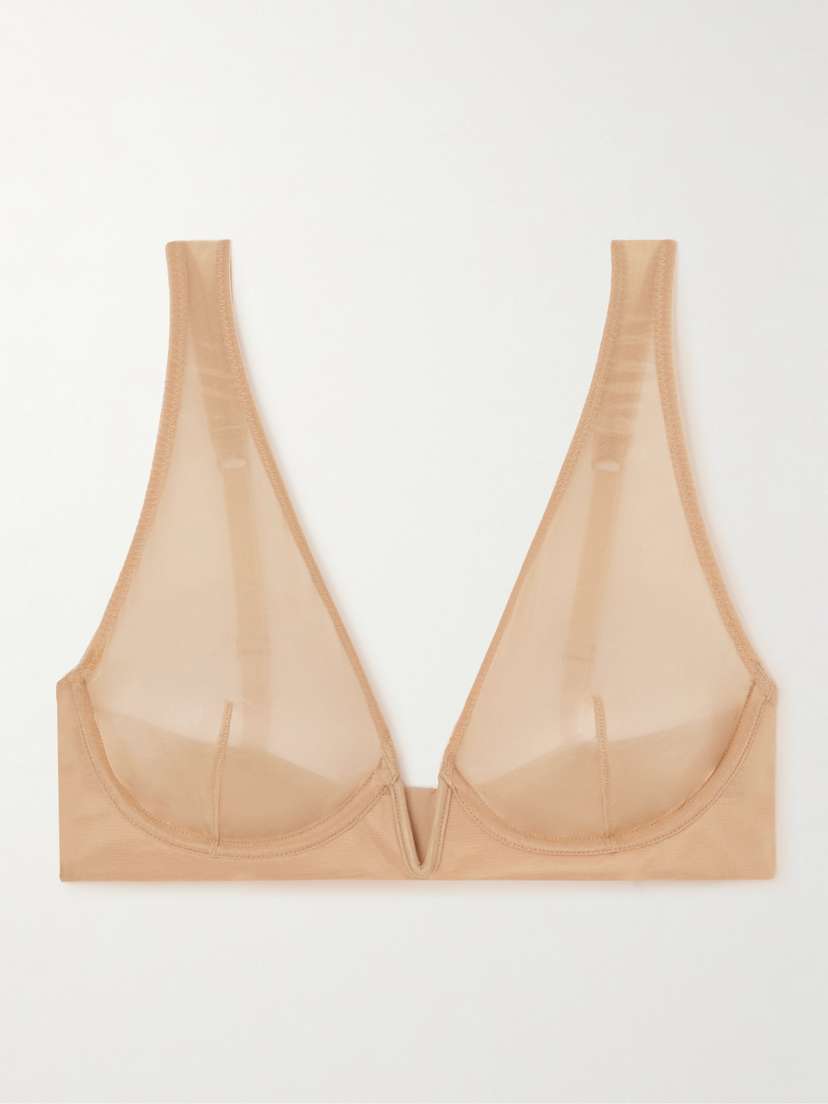 Commando Chic Mesh Plunge Underwired Soft-cup Bra