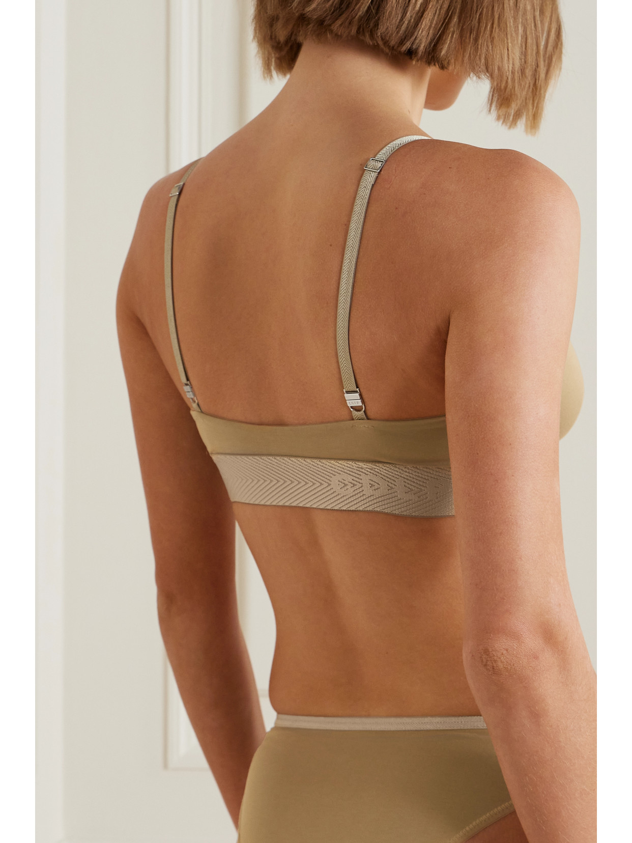 Shop Cdlp + Net Sustain Stretch-tencel™ Lyocell Soft-cup Triangle Bra In Green