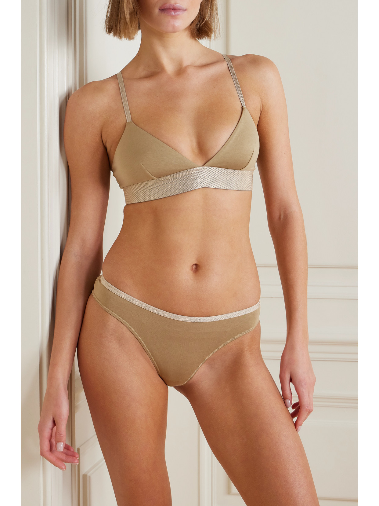 Shop Cdlp + Net Sustain Set Of Three Stretch-tencel™ Lyocell Briefs In Multi