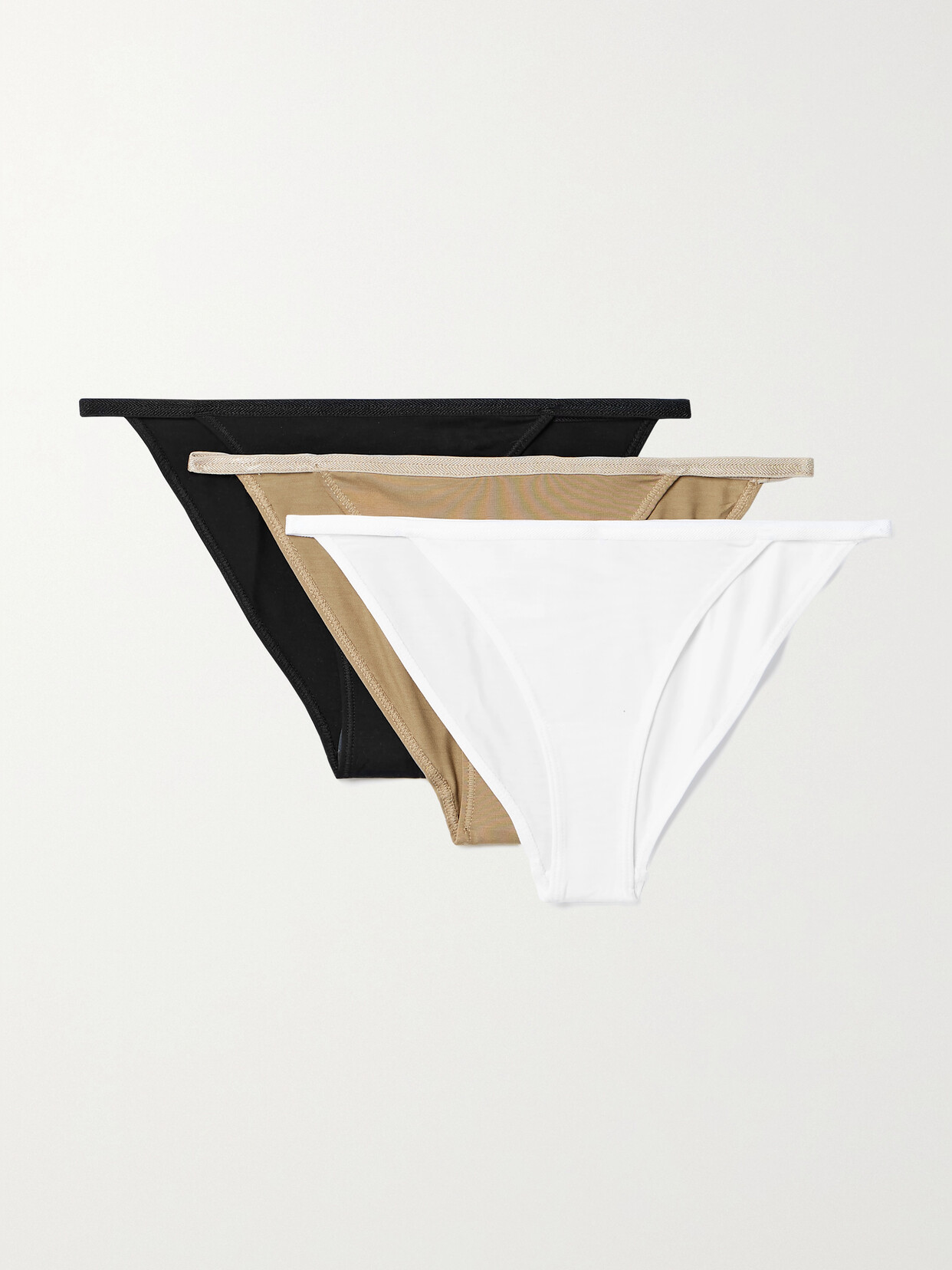 Cdlp Tanga Set Of Three Tencel Lyocell-blend Briefs In Multi