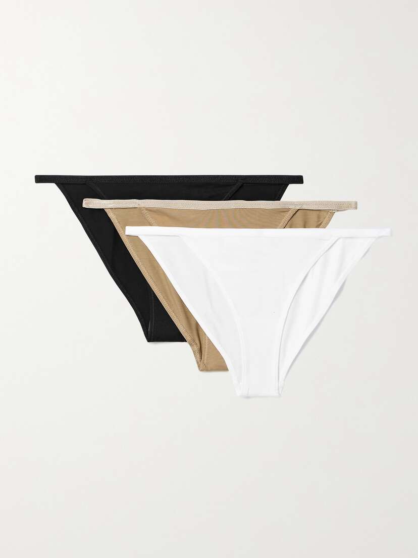 CDLP + Net Sustain Tanga Set Of Three Stretch-tencel™ Lyocell Briefs