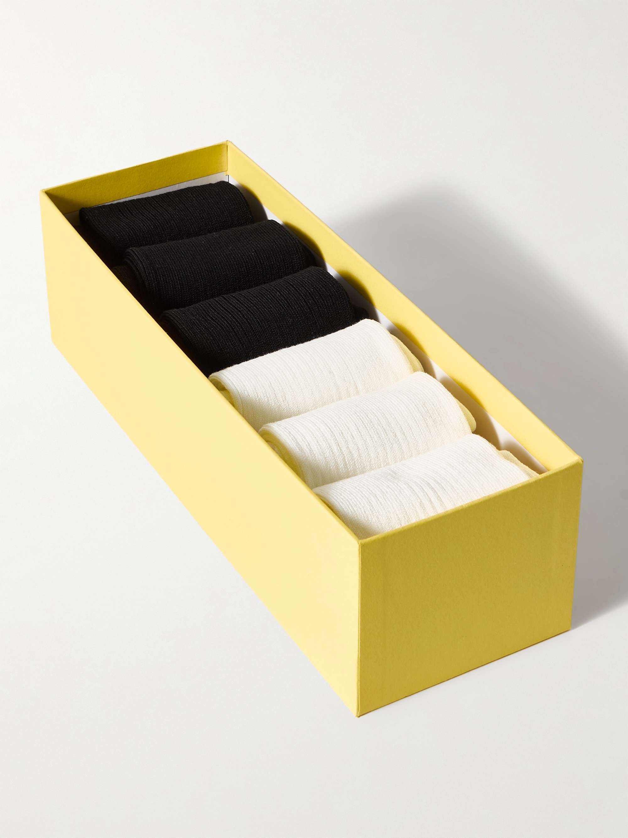 CDLP Set of six ribbed cotton-blend socks | NET-A-PORTER