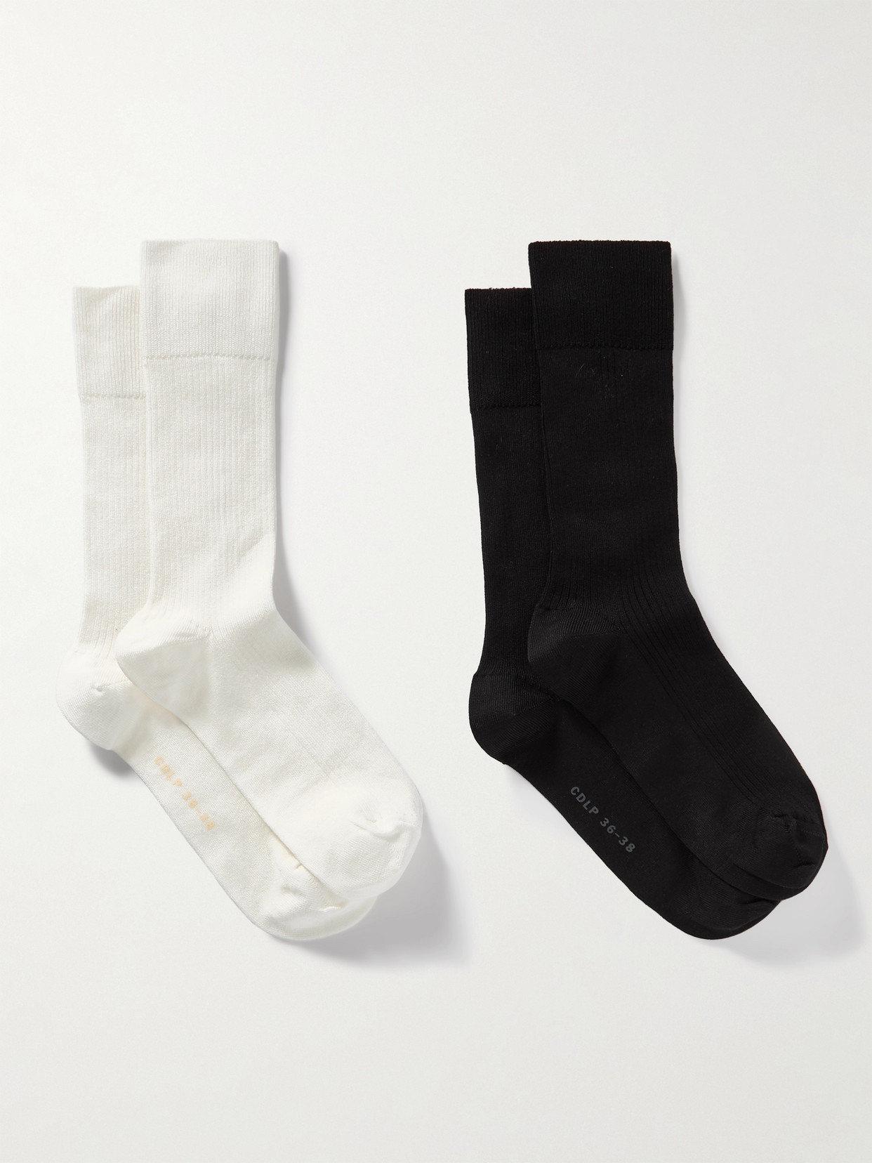 Cdlp Set Of Six Ribbed Cotton-blend Socks In Multi