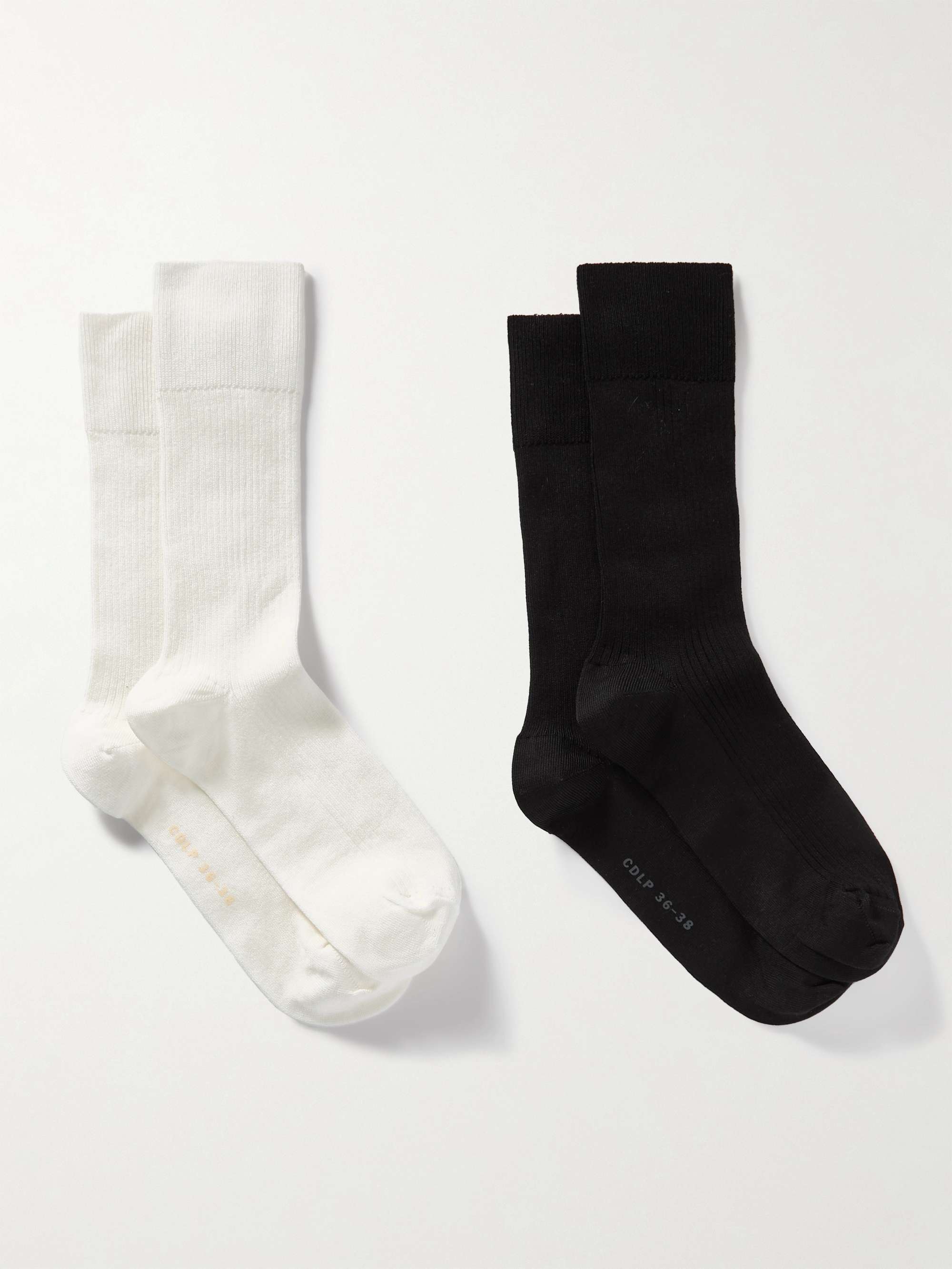 CDLP Set of six ribbed cotton-blend socks | NET-A-PORTER