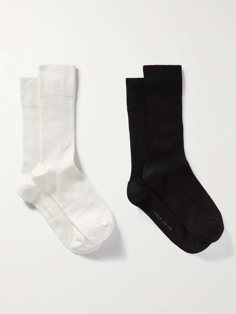 CDLP Set Of Six Ribbed Cotton-blend Socks
