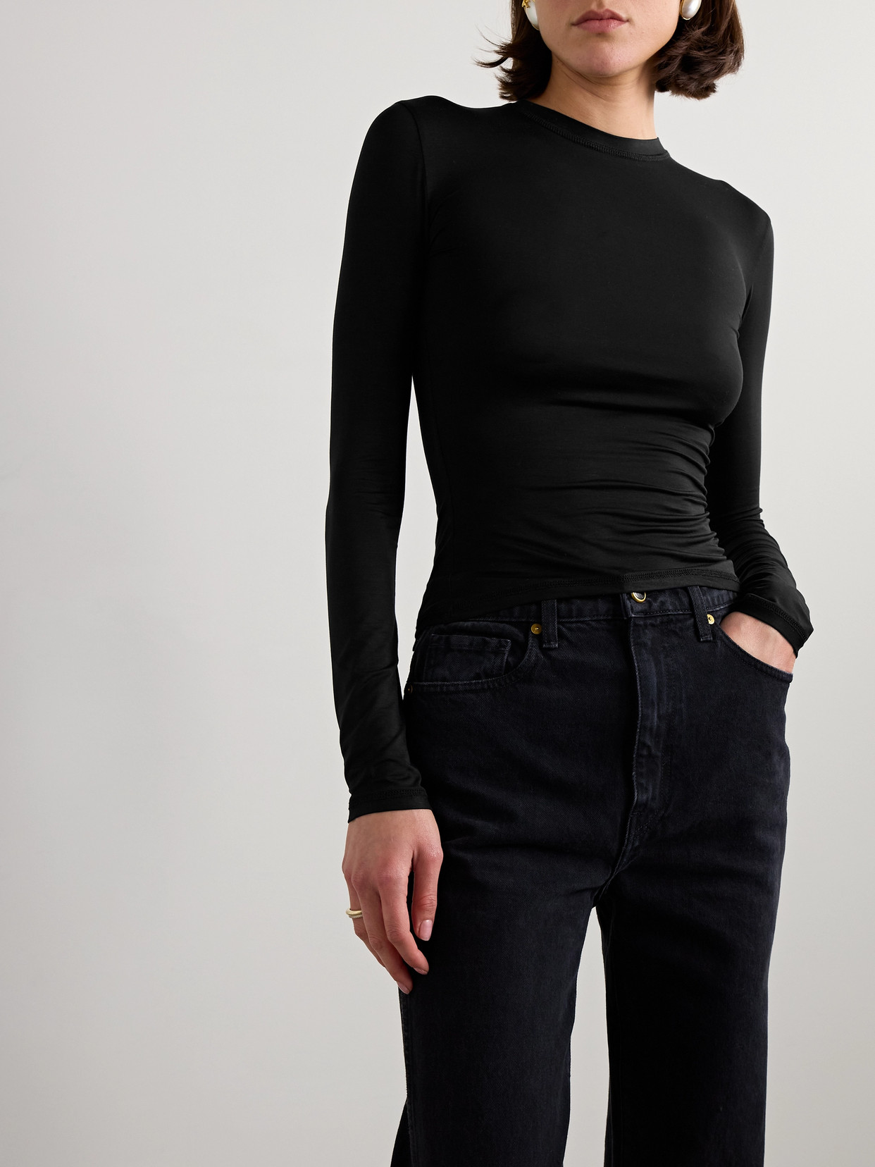 Cdlp Lyocell-blend T-shirt In Black