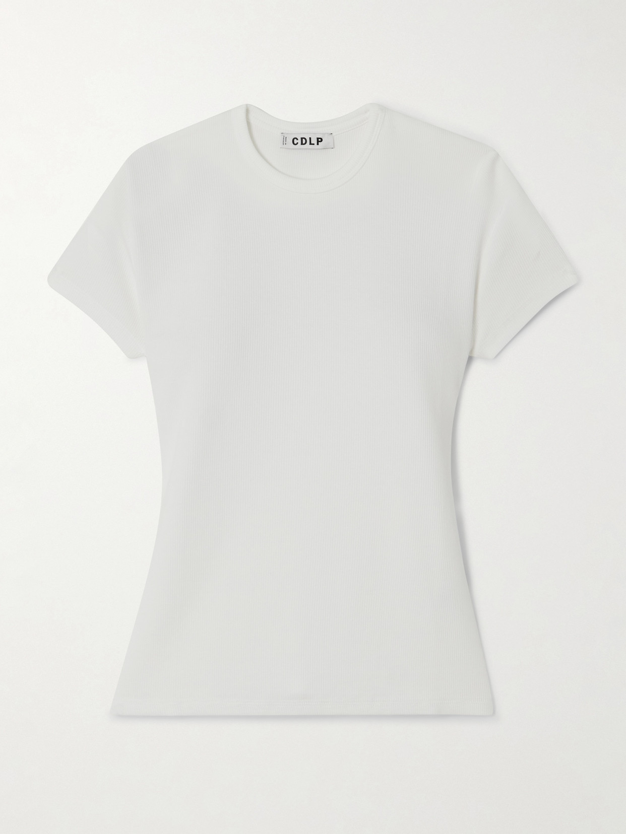 Cdlp Ribbed Stretch Lyocell And Cotton-blend T-shirt In White