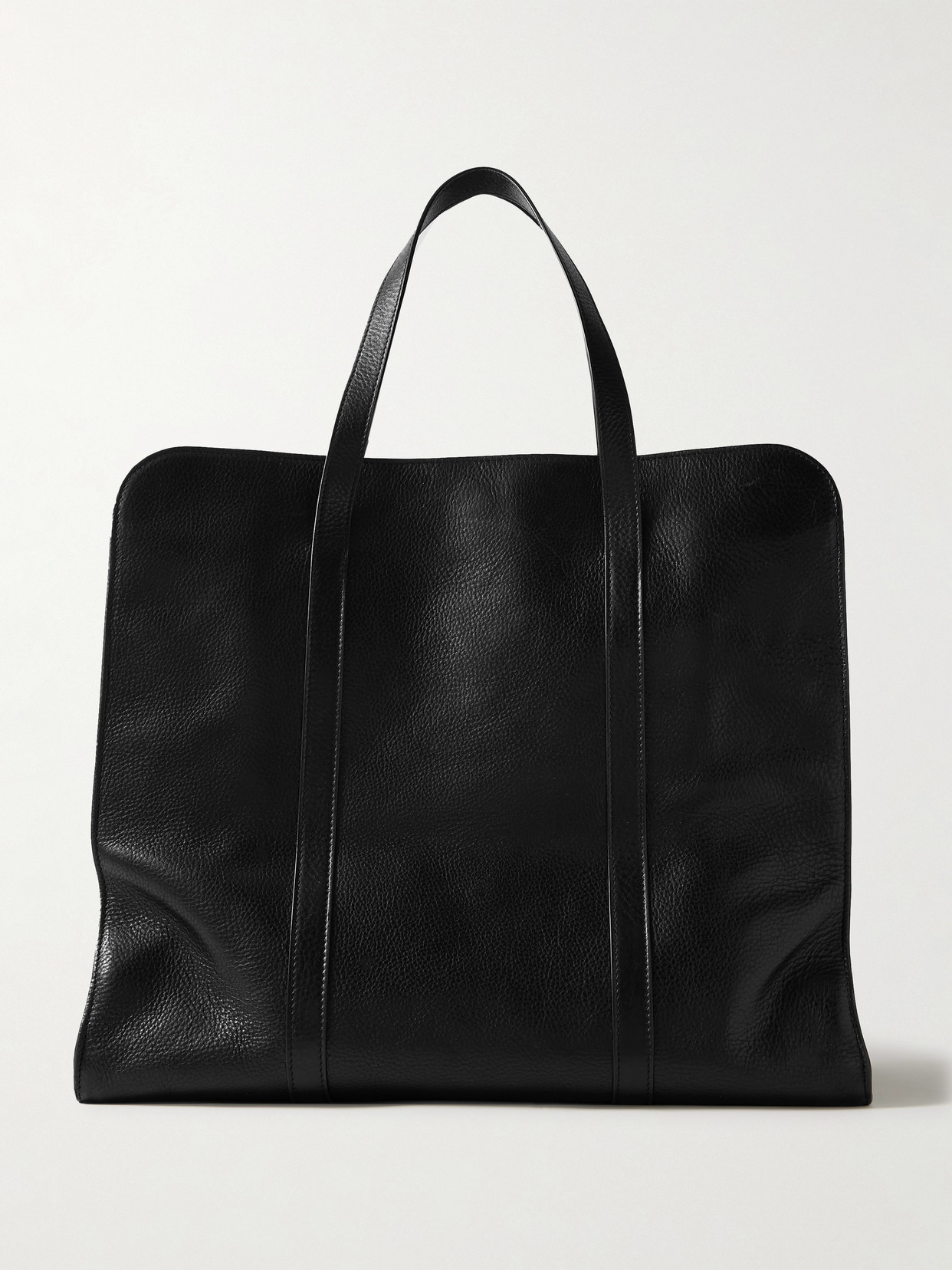 The Row - Ben Textured-leather Tote - Black