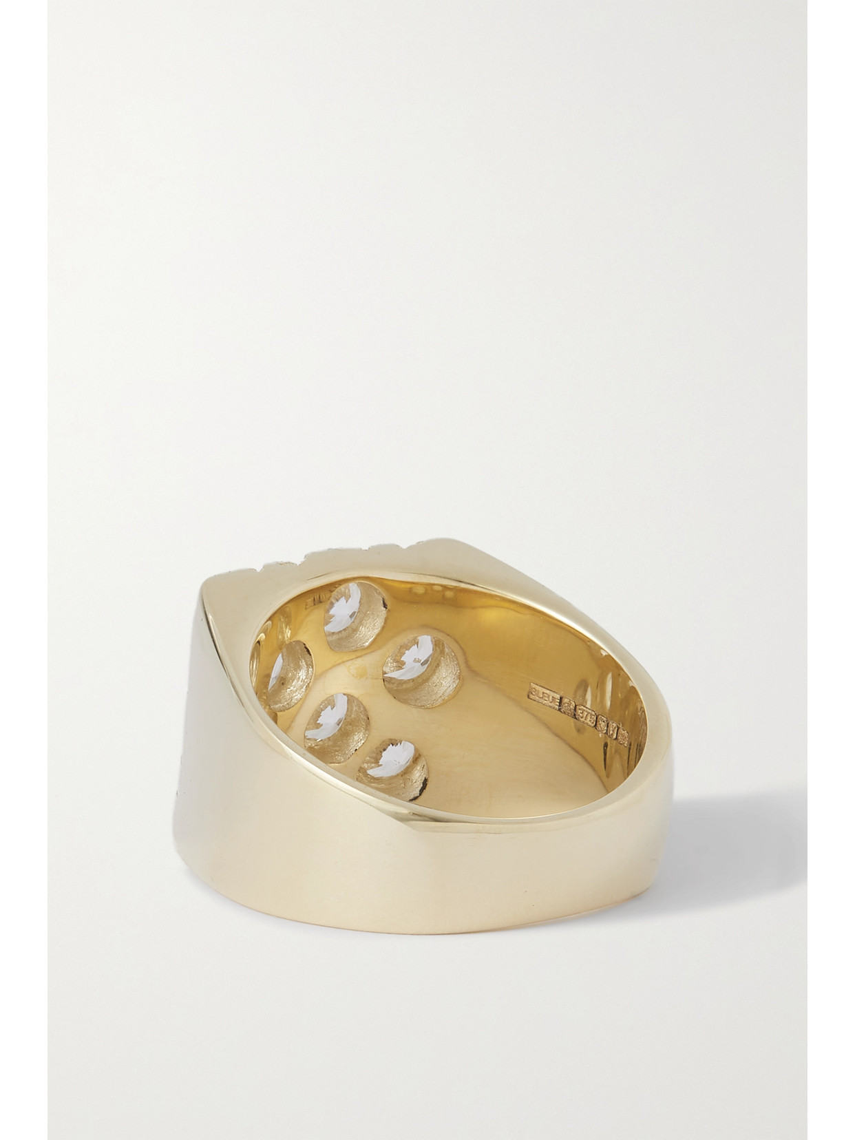 Bleue Burnham Mini Rose Garden 9-karat Recycled Gold Laboratory-grown Sapphire Signet Ring In Gold