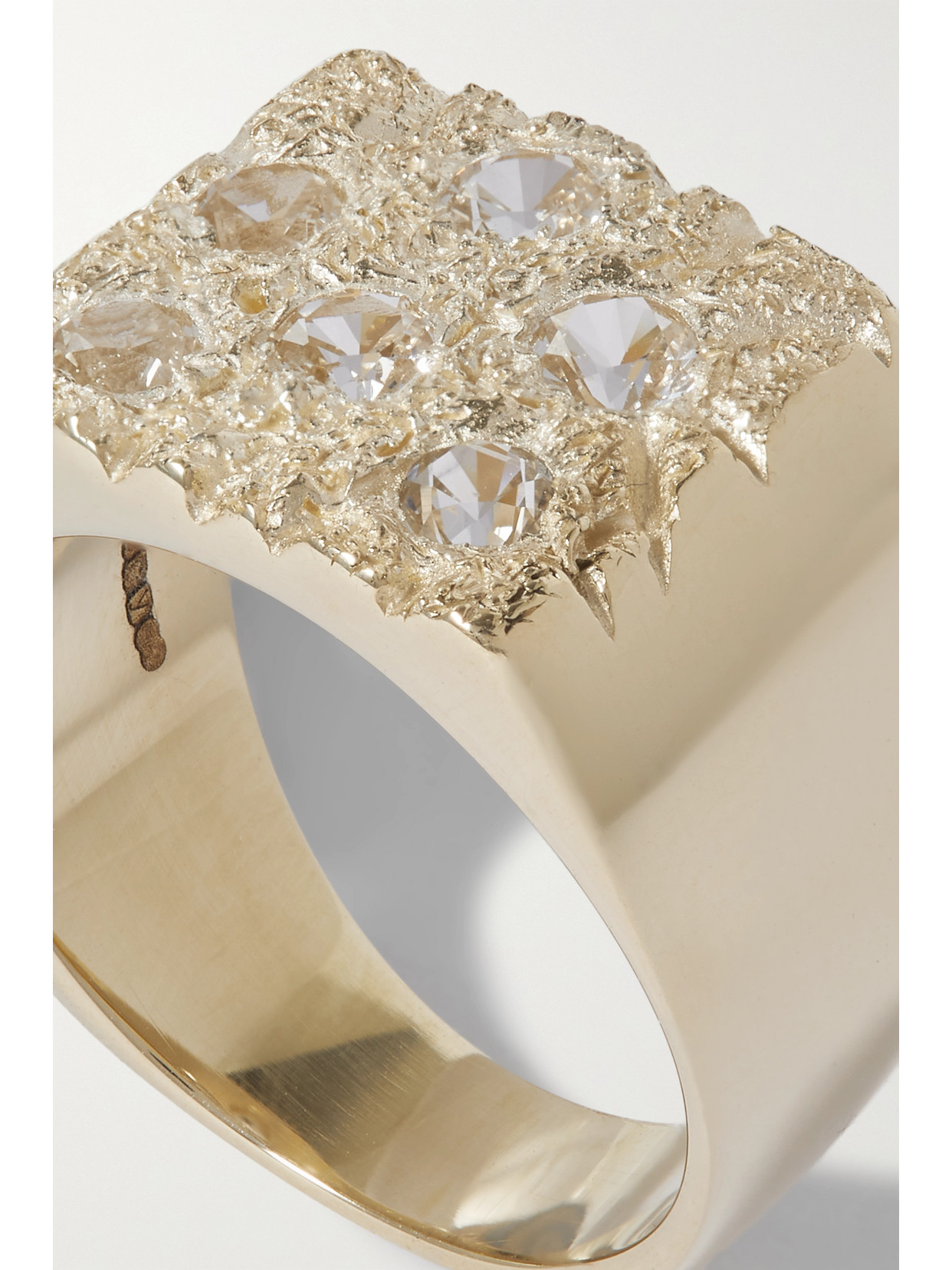 Bleue Burnham Mini Rose Garden 9-karat Recycled Gold Laboratory-grown Sapphire Signet Ring In Gold